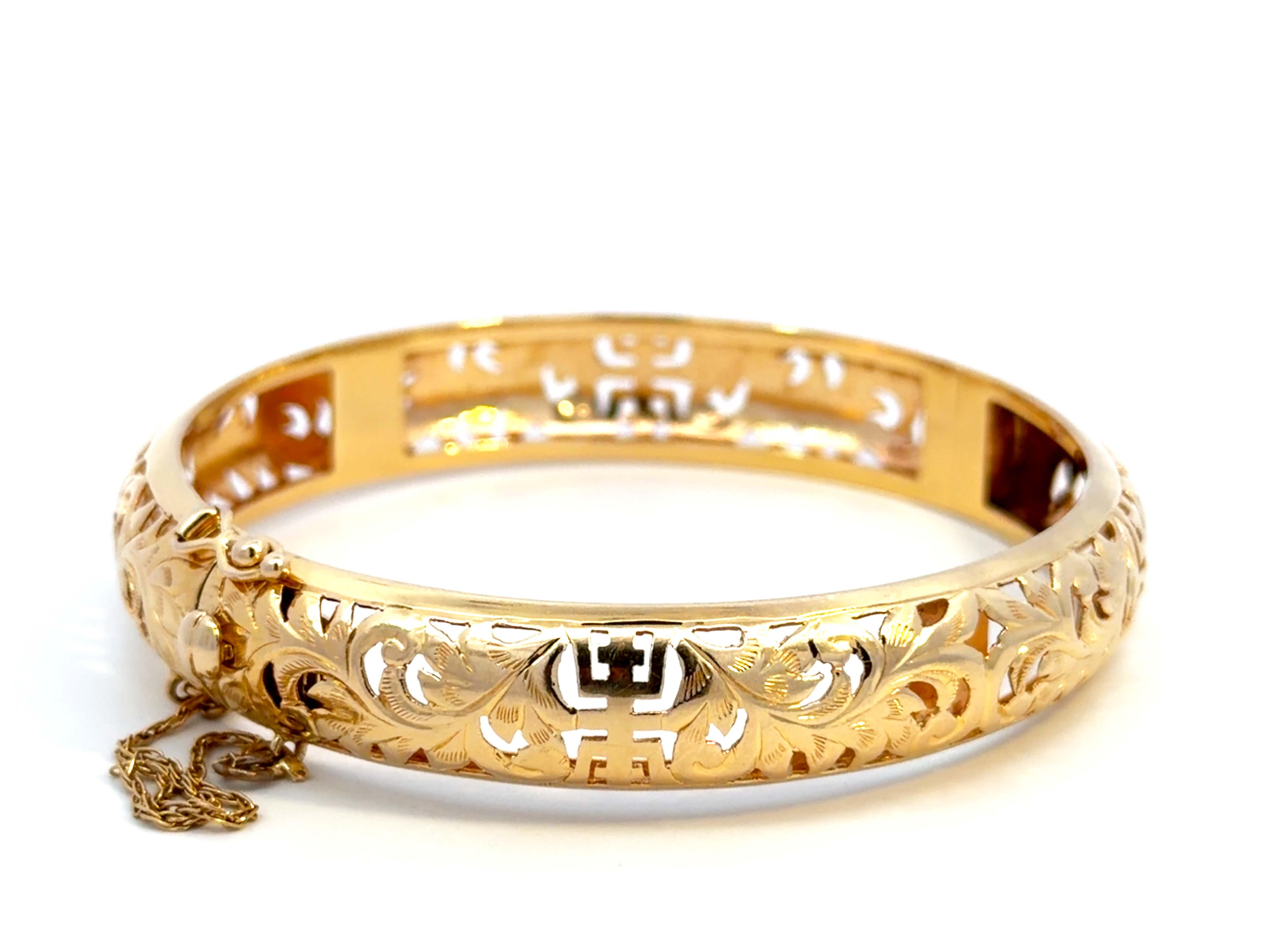 Ming Ming Hawaii Bangle con cerniera in oro 14K Yellow Gold 7