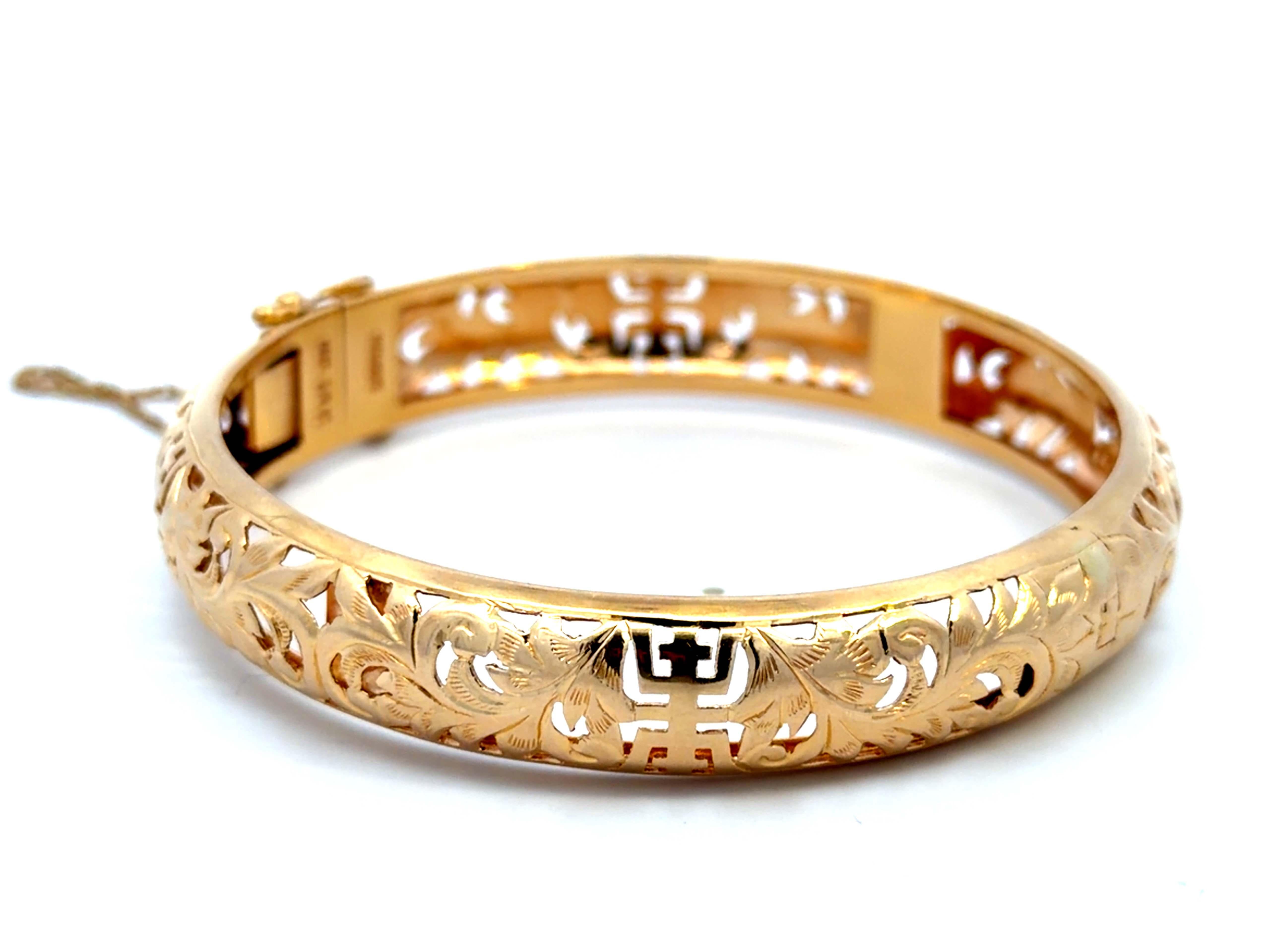 Ming Ming Hawaii Bangle con cerniera in oro 14K Yellow Gold 7