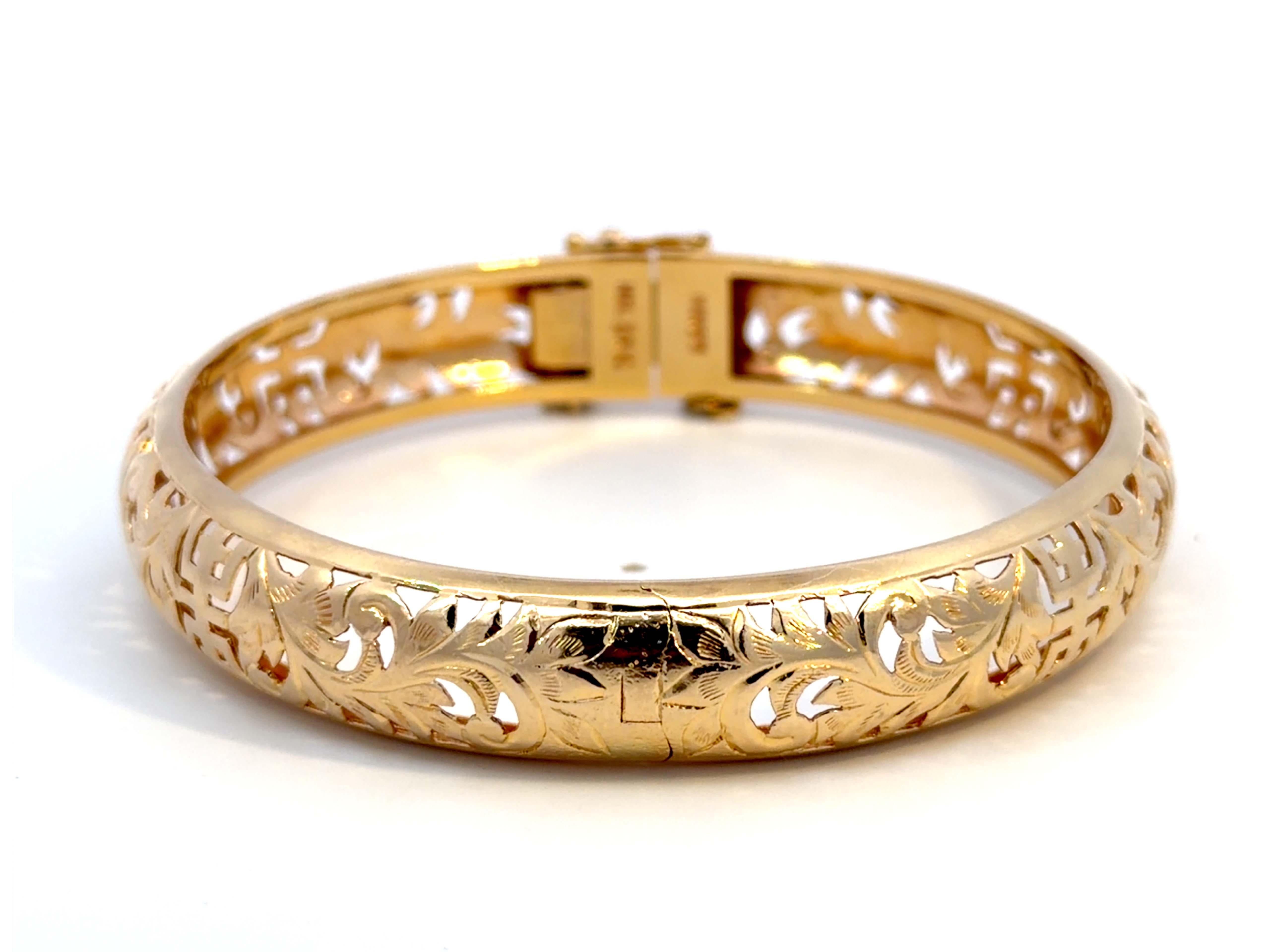 Ming Ming Hawaii Bangle con cerniera in oro 14K Yellow Gold 7