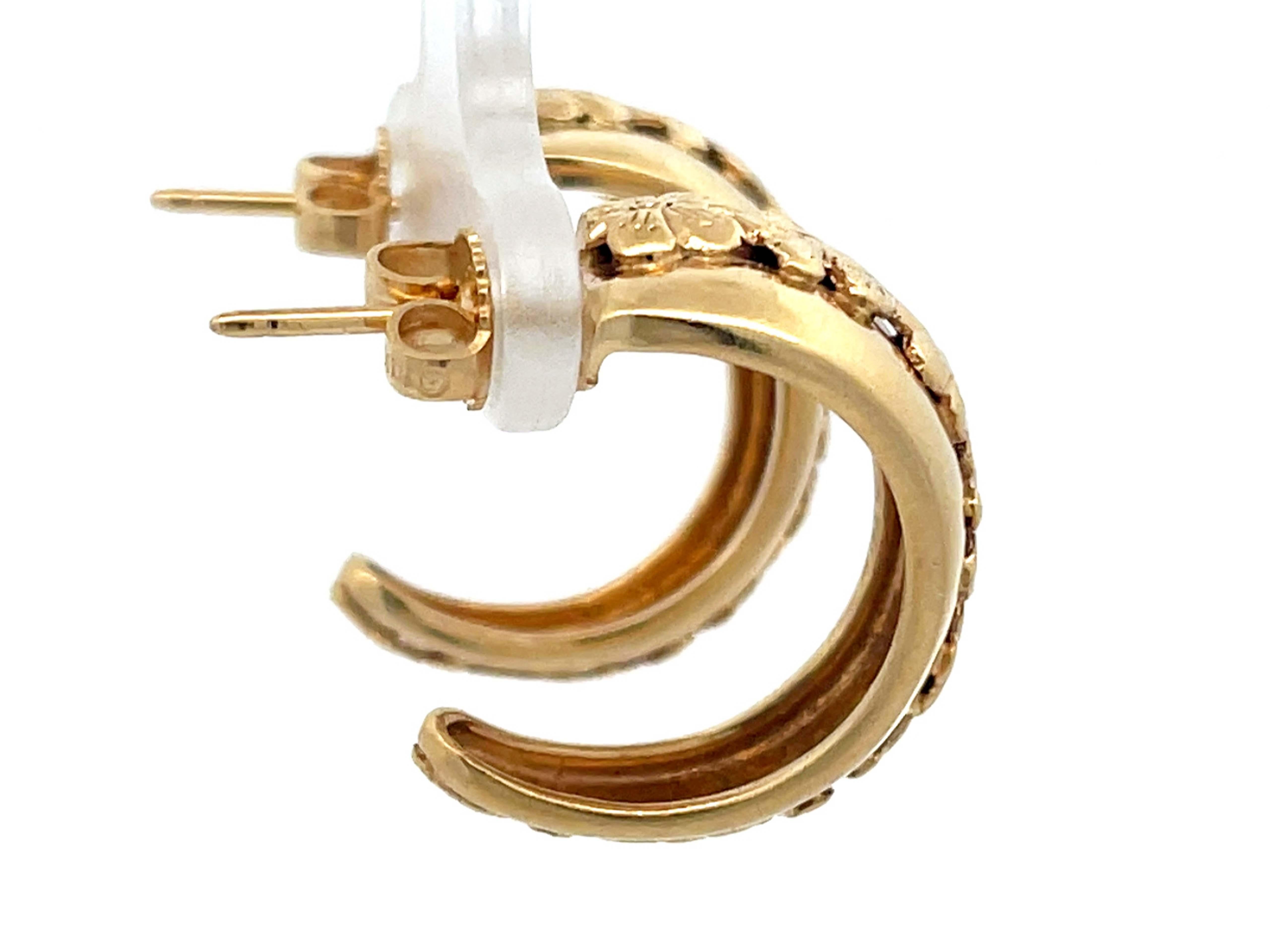 14k gold half hoop earrings