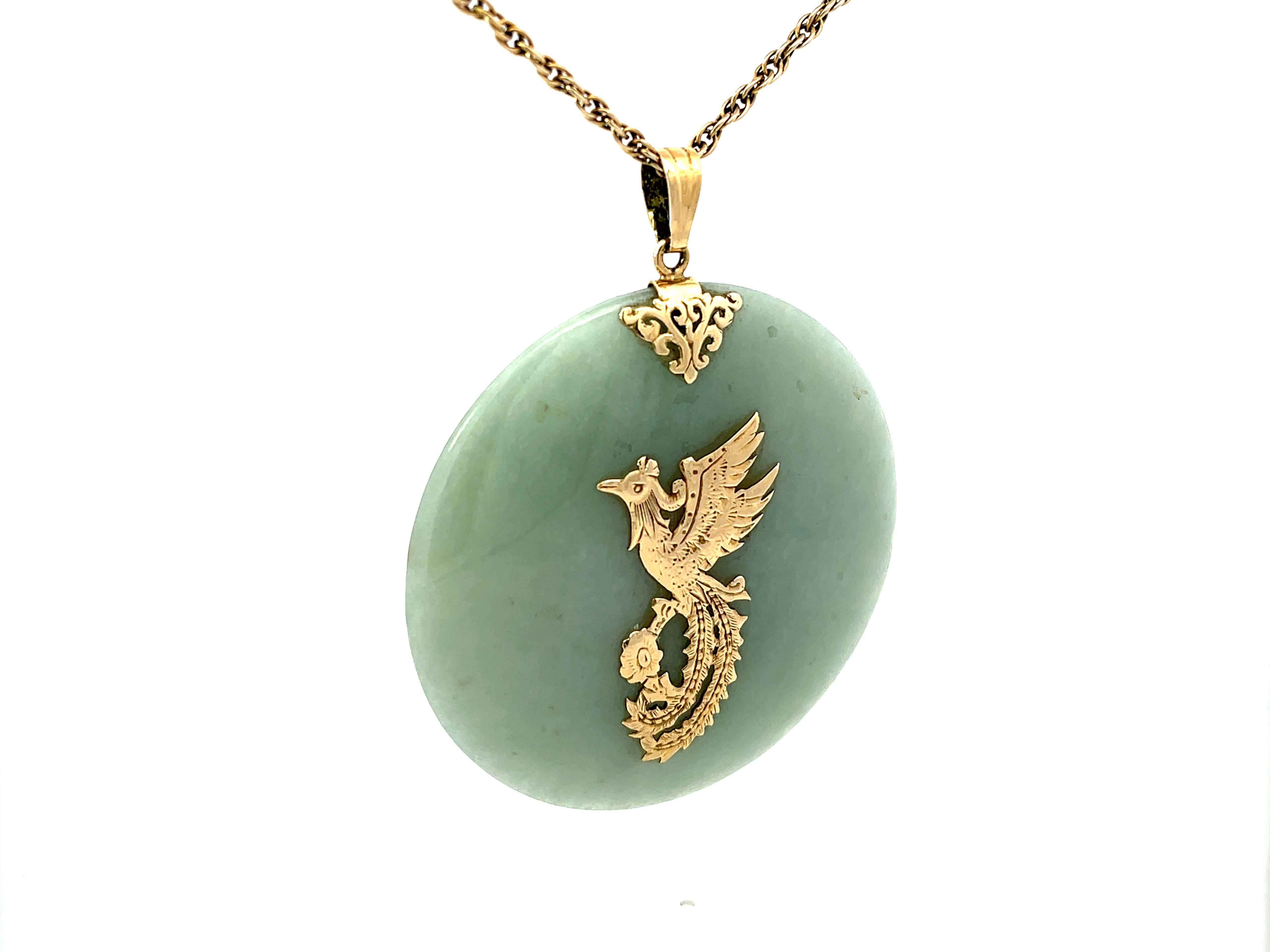 14k gold phoenix pendant