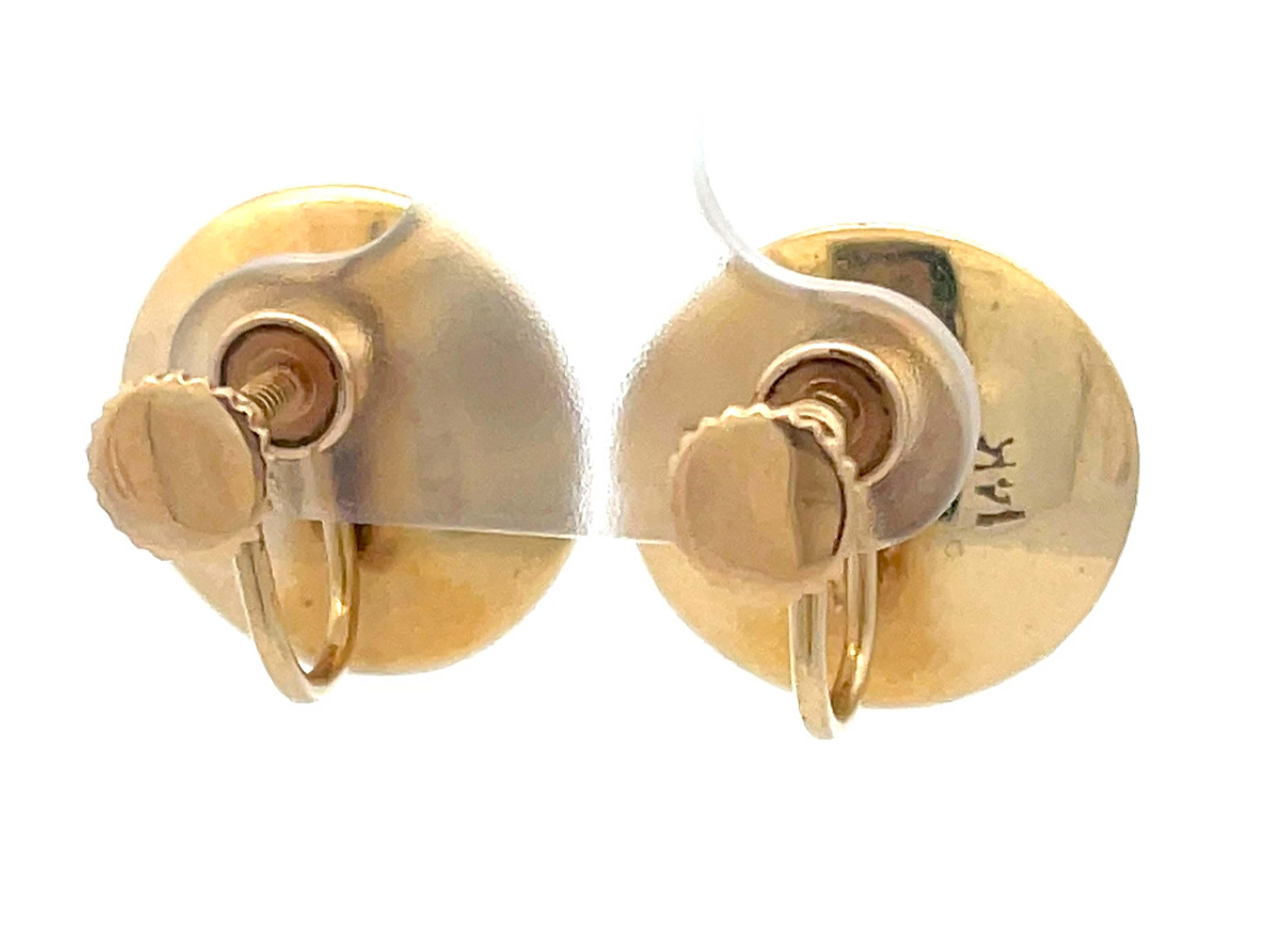 Women's Mings Hawaii Round Mabe Pearl Earrings in 14k Yellow Gold