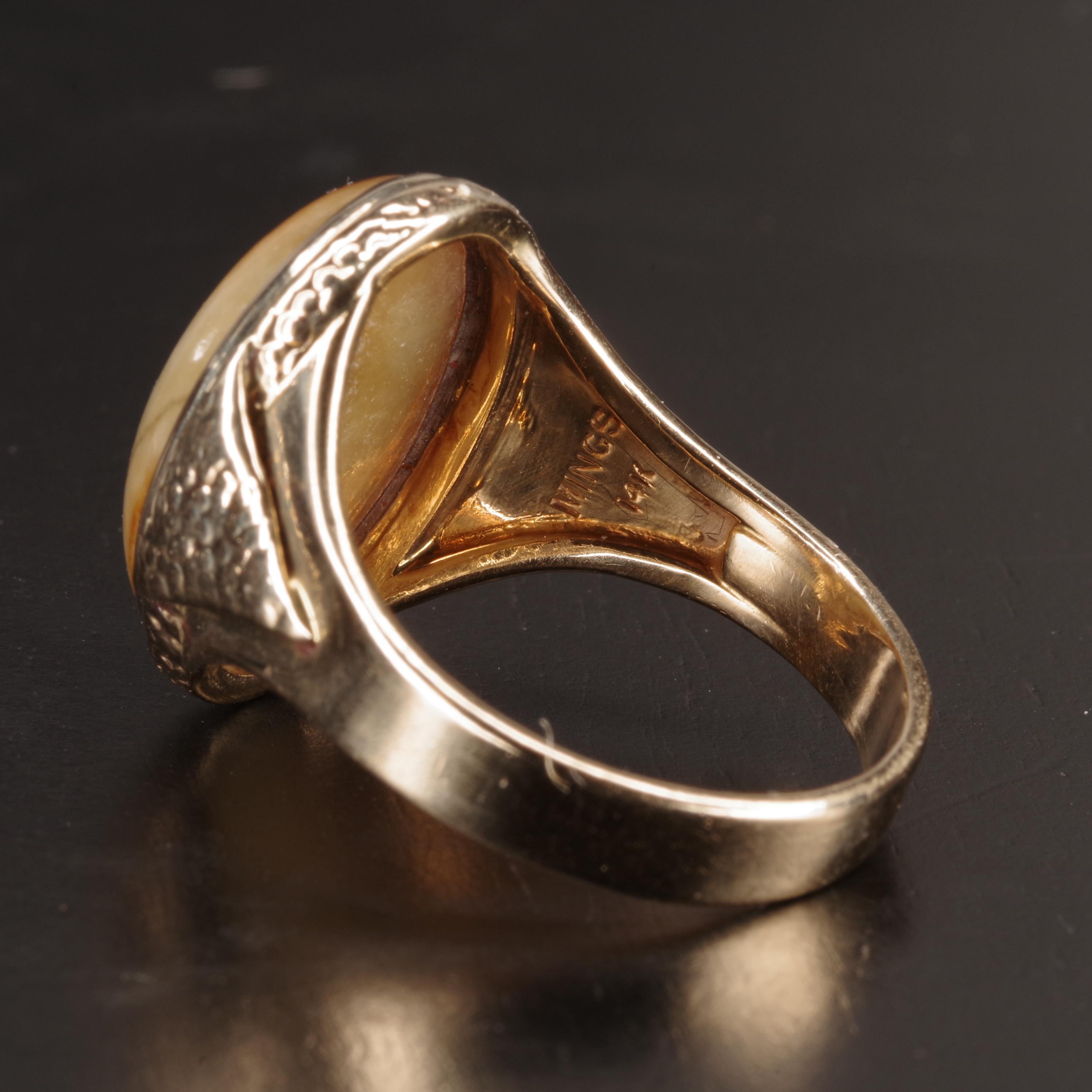 Modern Ming's Jade Ring for a Man
