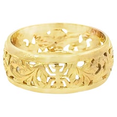 Mings Longevity Cutout Band Ring 14k Gelbgold