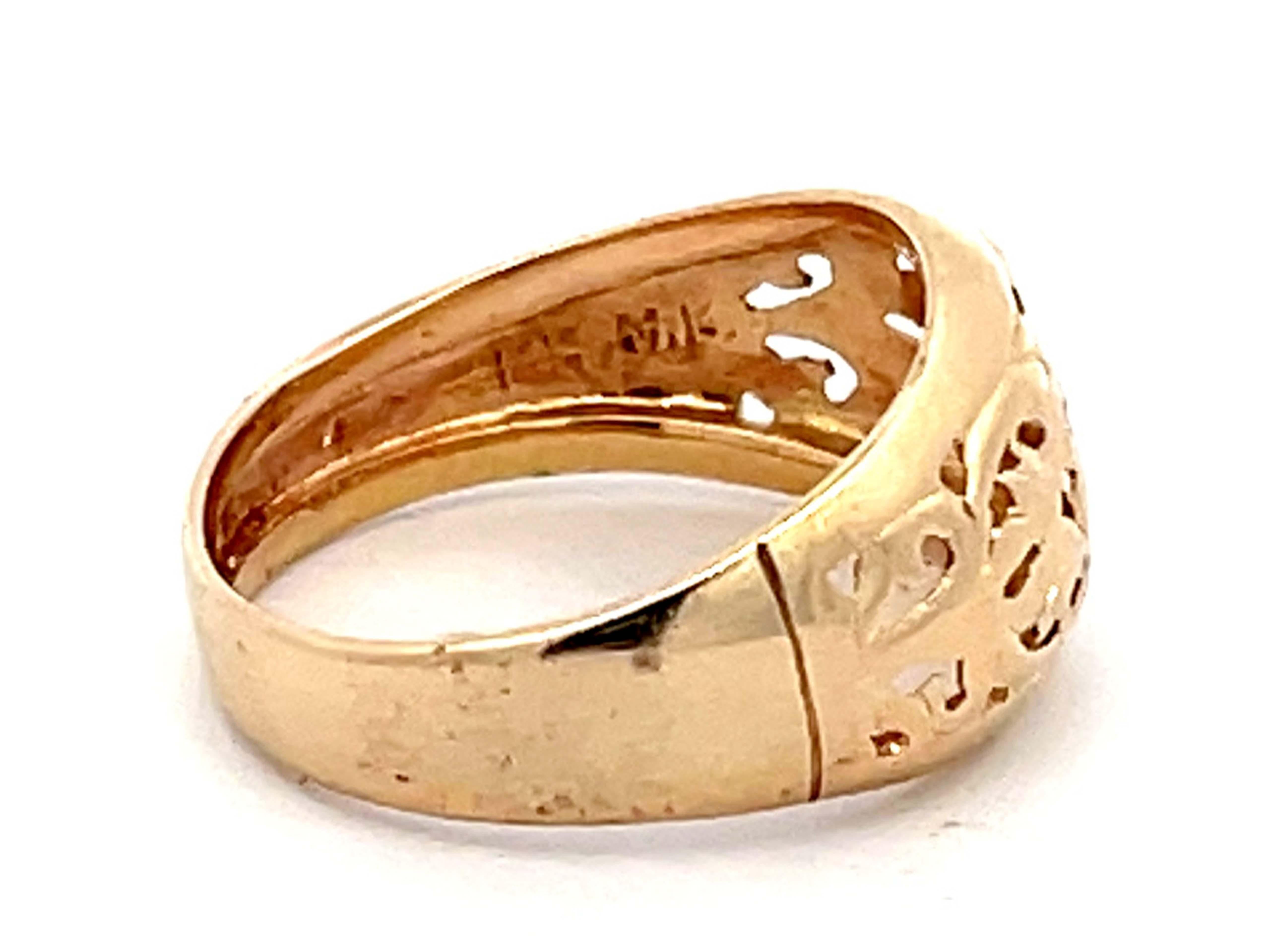 Modern Mings Longevity Cutout Ring in 14k Yellow Gold For Sale
