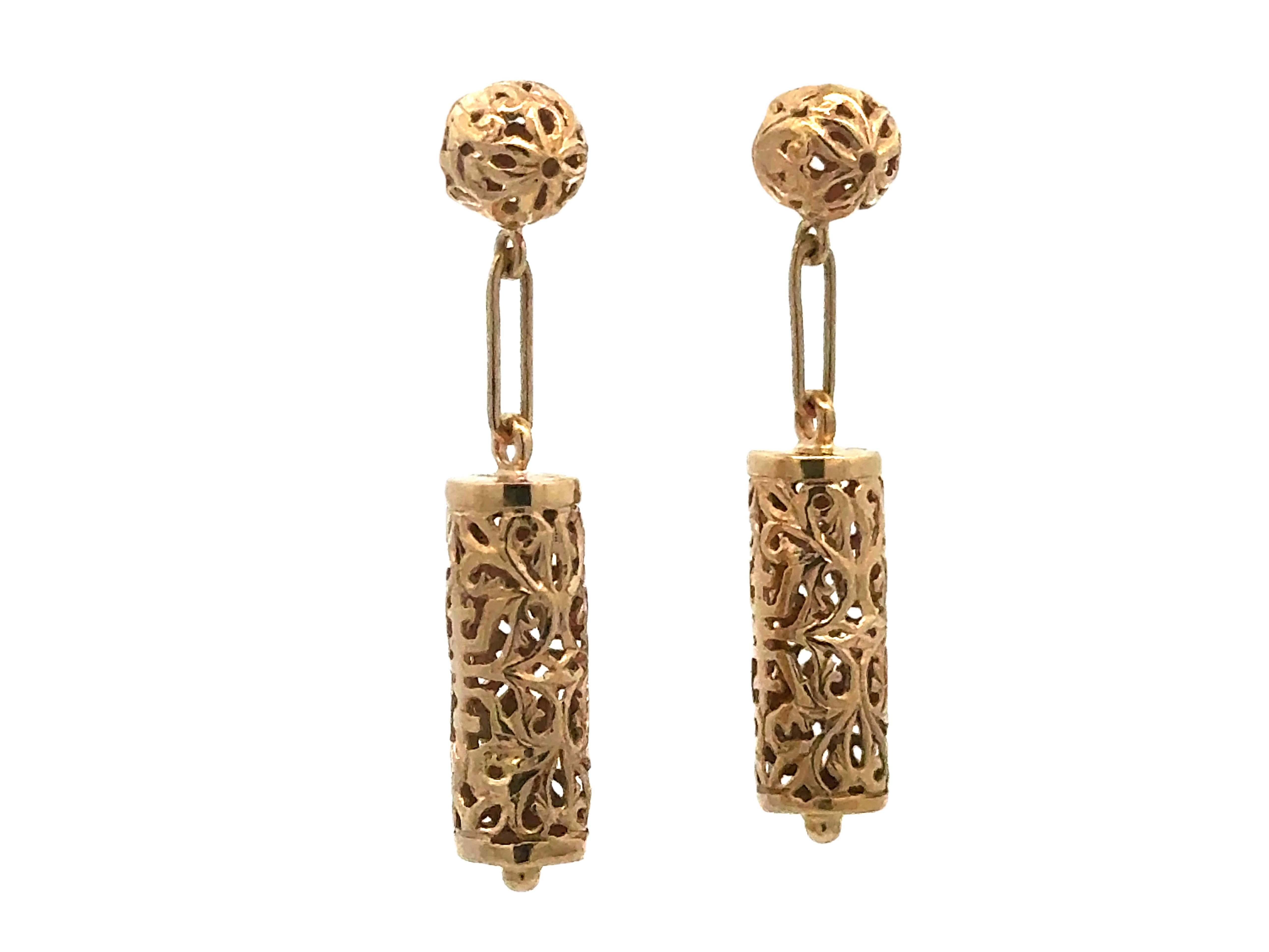 Moderno Ming Ming Longevity - Orecchini a pergamena aperti in oro giallo 14 carati in vendita