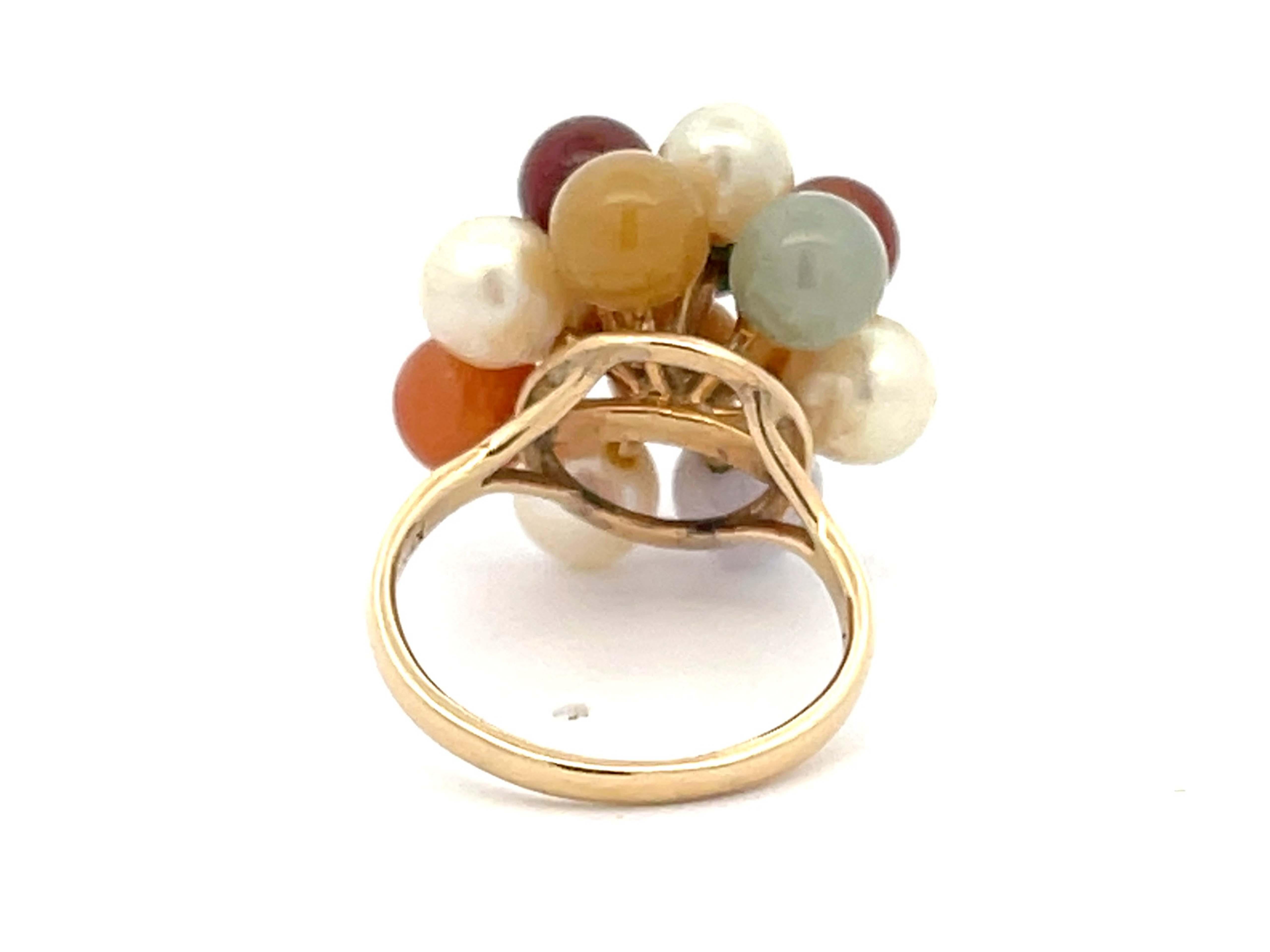 Mings Perlen- und farbenfroher Jade-Ring aus 14k Gelbgold 1