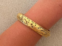 Ming's Phoenix Dragon Gold Hinged Bangle 14K Yellow Gold