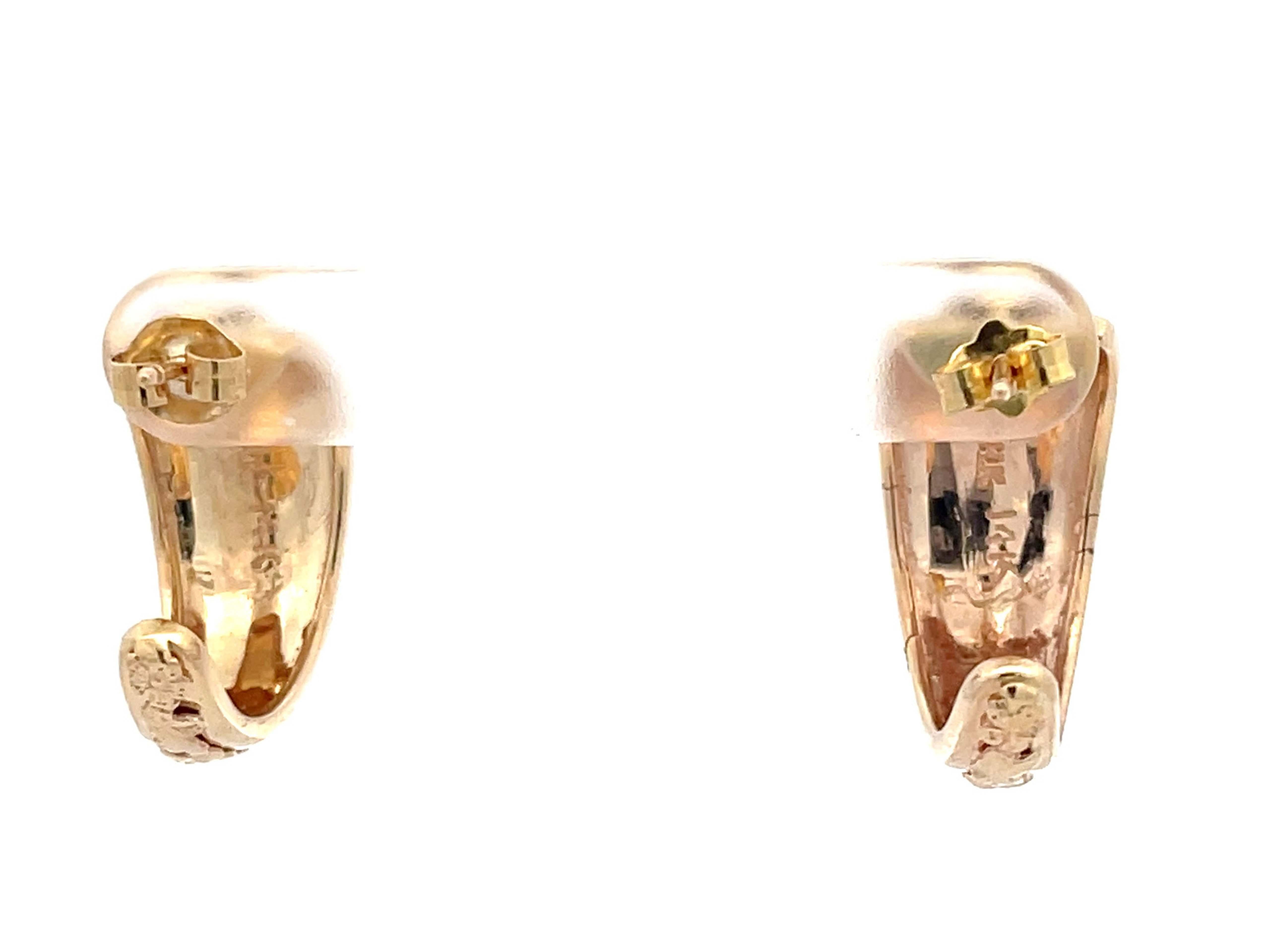 Boucles d'oreilles cerclées de fleurs de prunier en or jaune 14 carats de Mings Pour femmes en vente