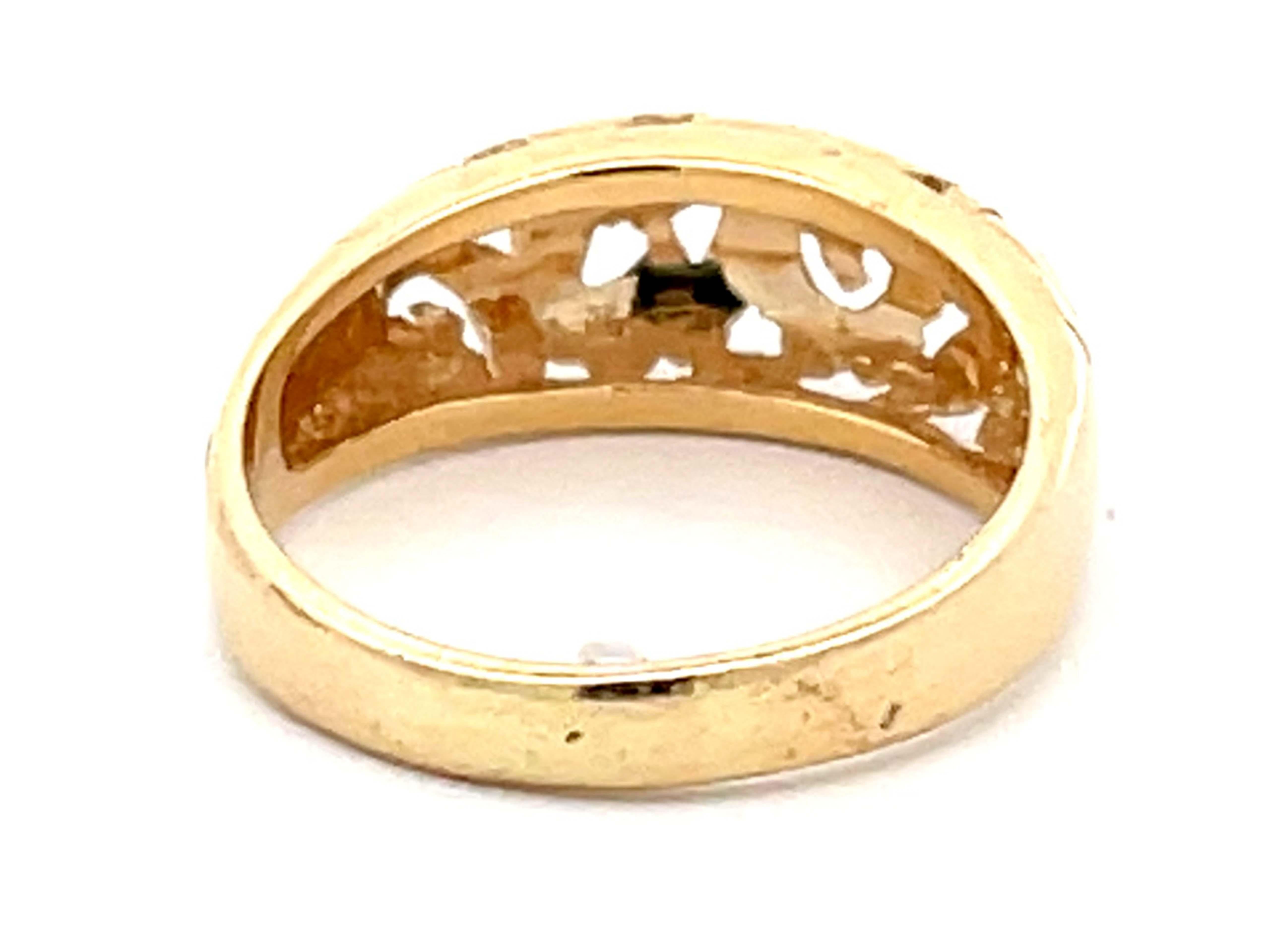 Women's Mings Scroll Cutout Ring in 14k Yellow Gold For Sale