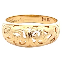 Mings Scroll Cutout Ring in 14k Yellow Gold