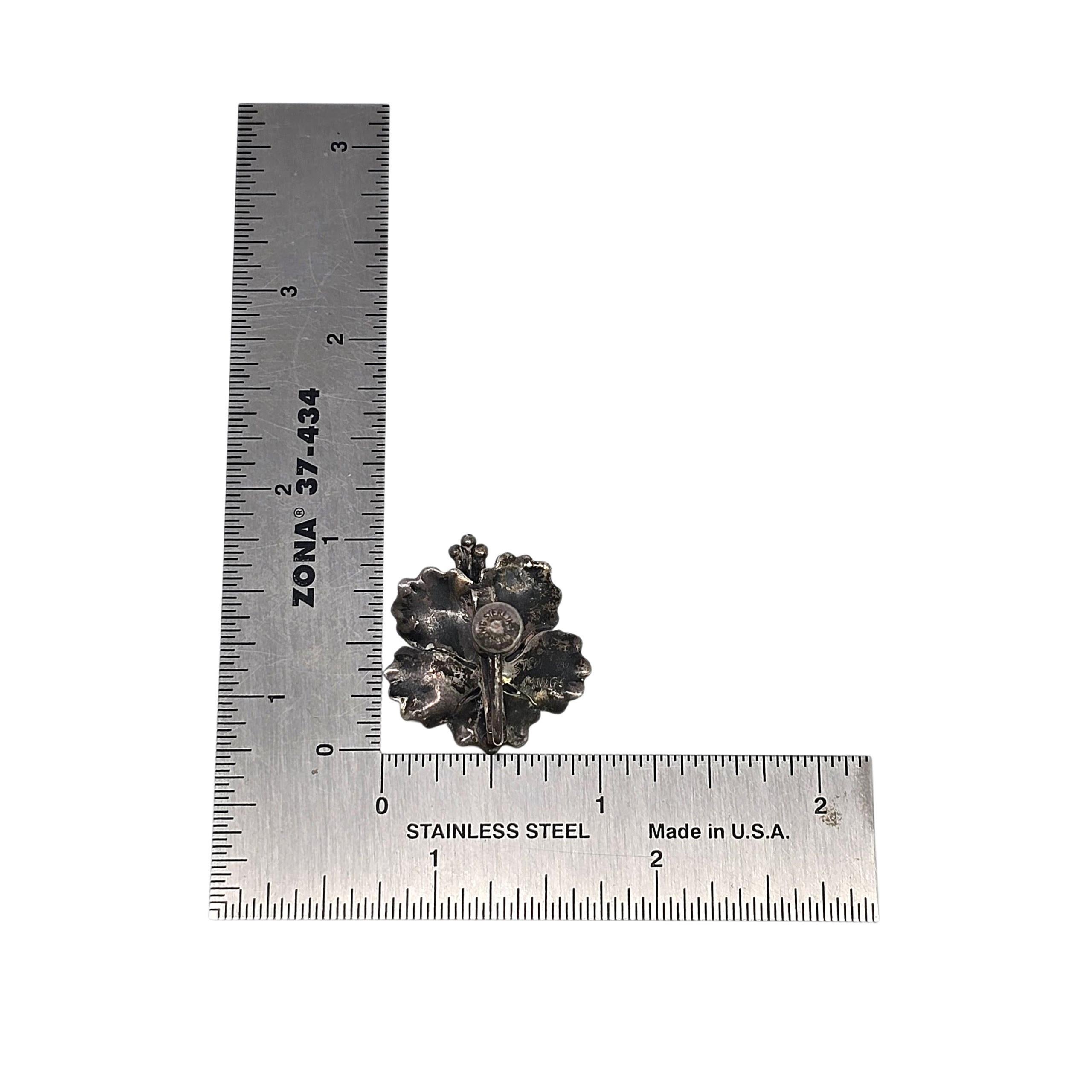 Set di spille e orecchini a clip con fiore di ibisco in argento 925 di Ming Ming #22842 in vendita 5