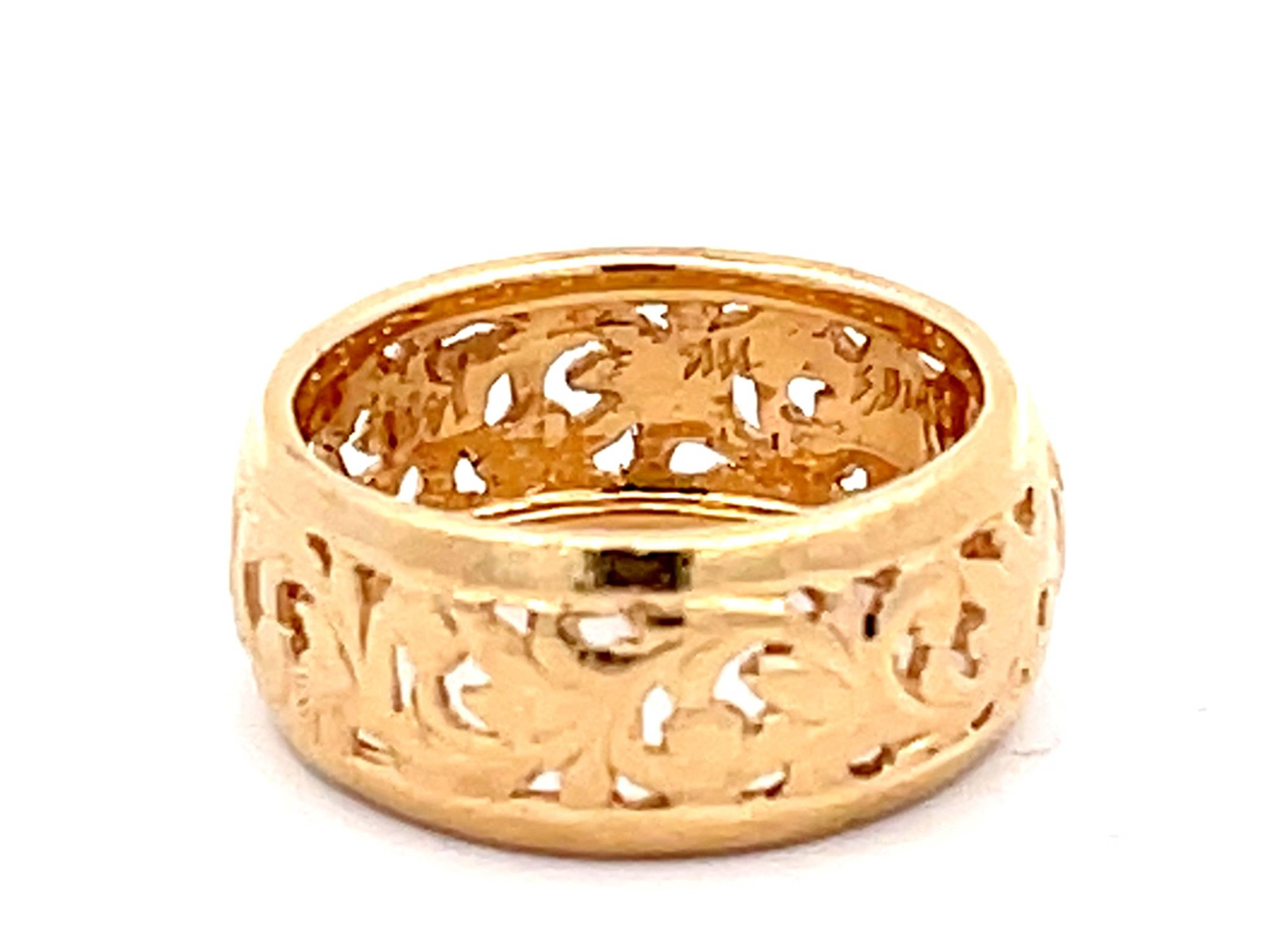 Women's Mings Yin and Yang Cutout Band Ring in 14k Yellow Gold For Sale