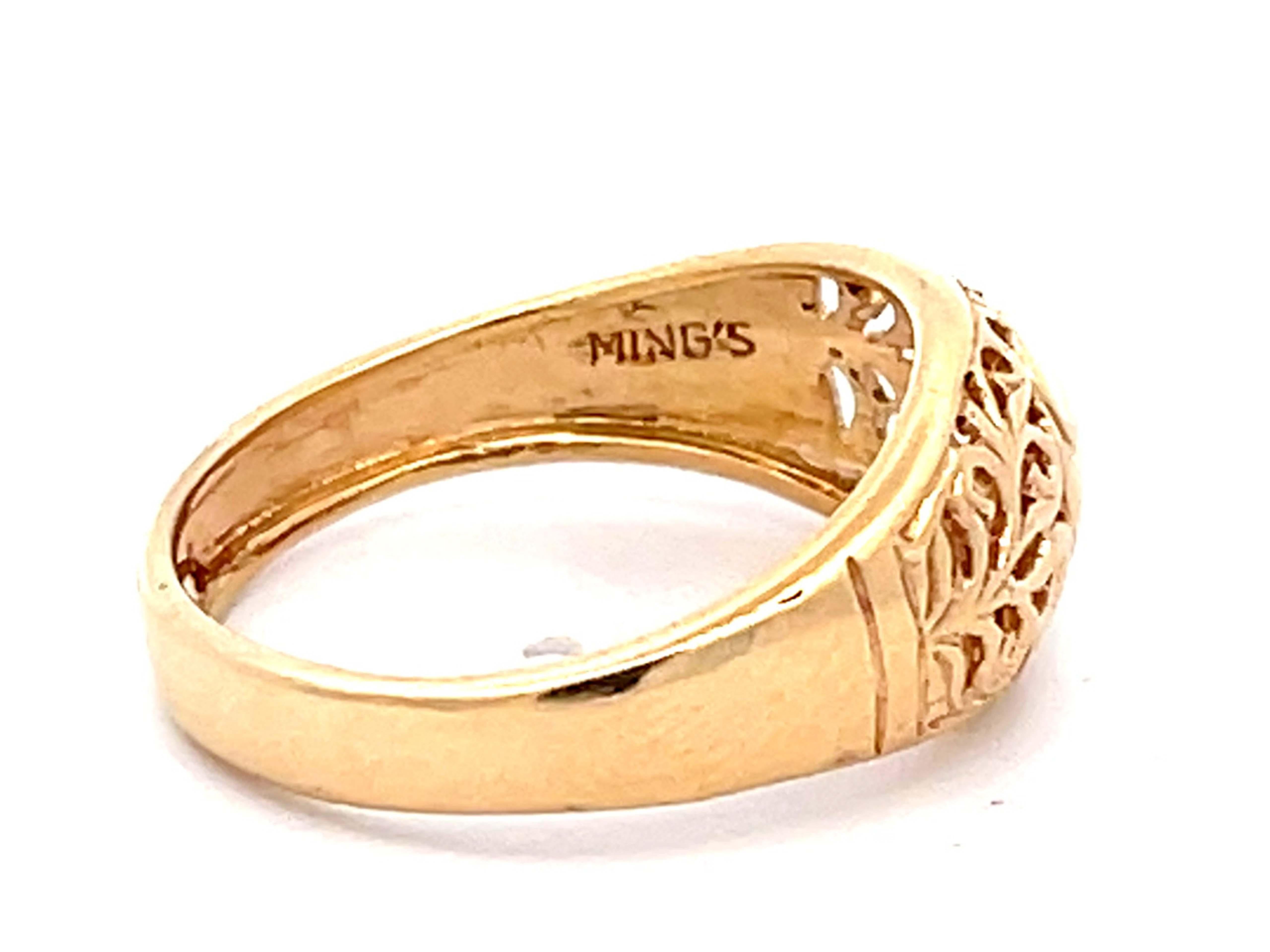 Modern Mings Yin and Yang Cutout Dome Ring in 14k Yellow Gold
