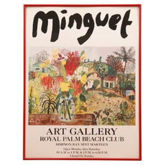 Vintage Minguet Exhibition Framed Poster