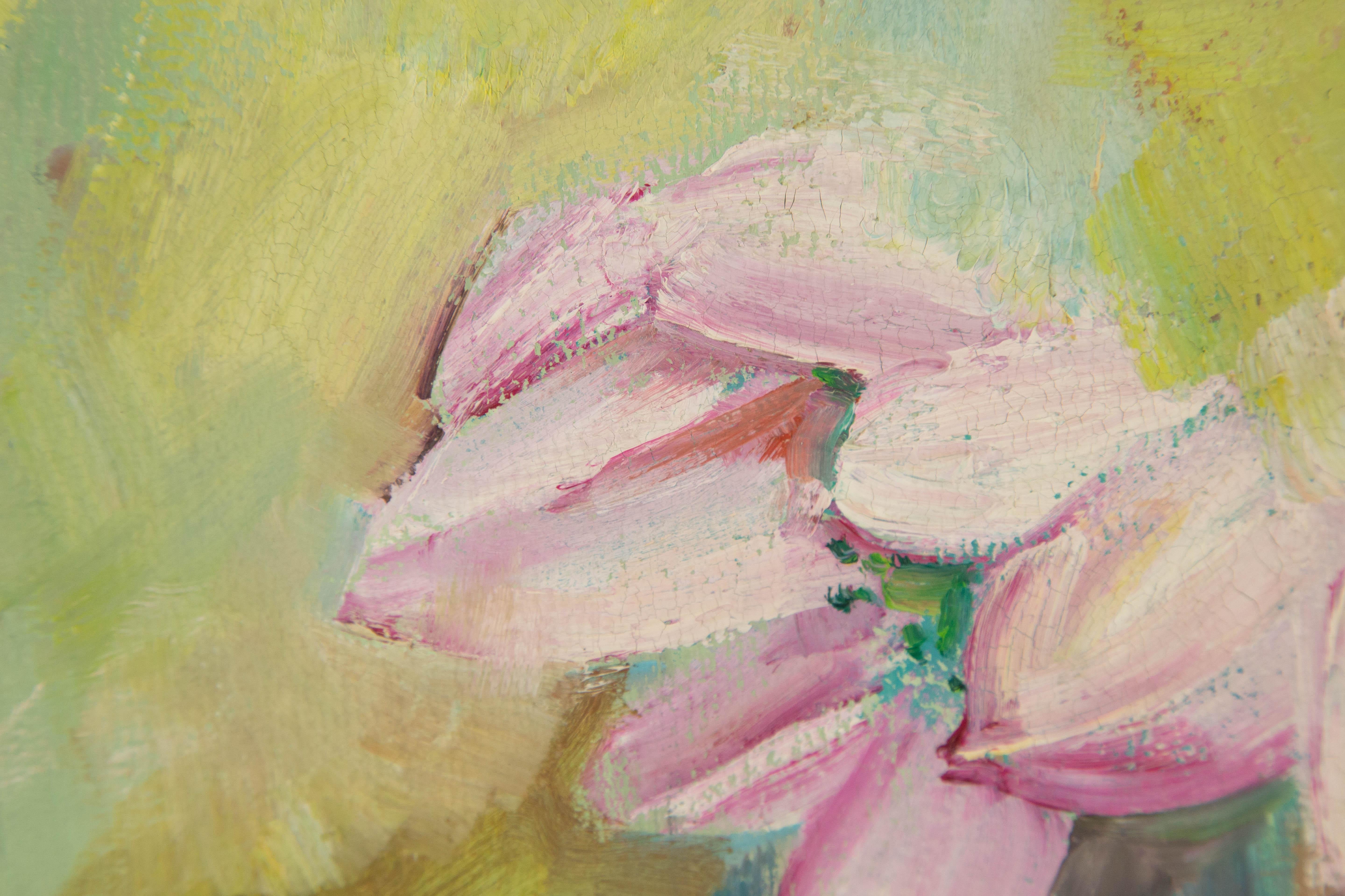 Mingyan Li Floral Original Öl auf Leinwand 