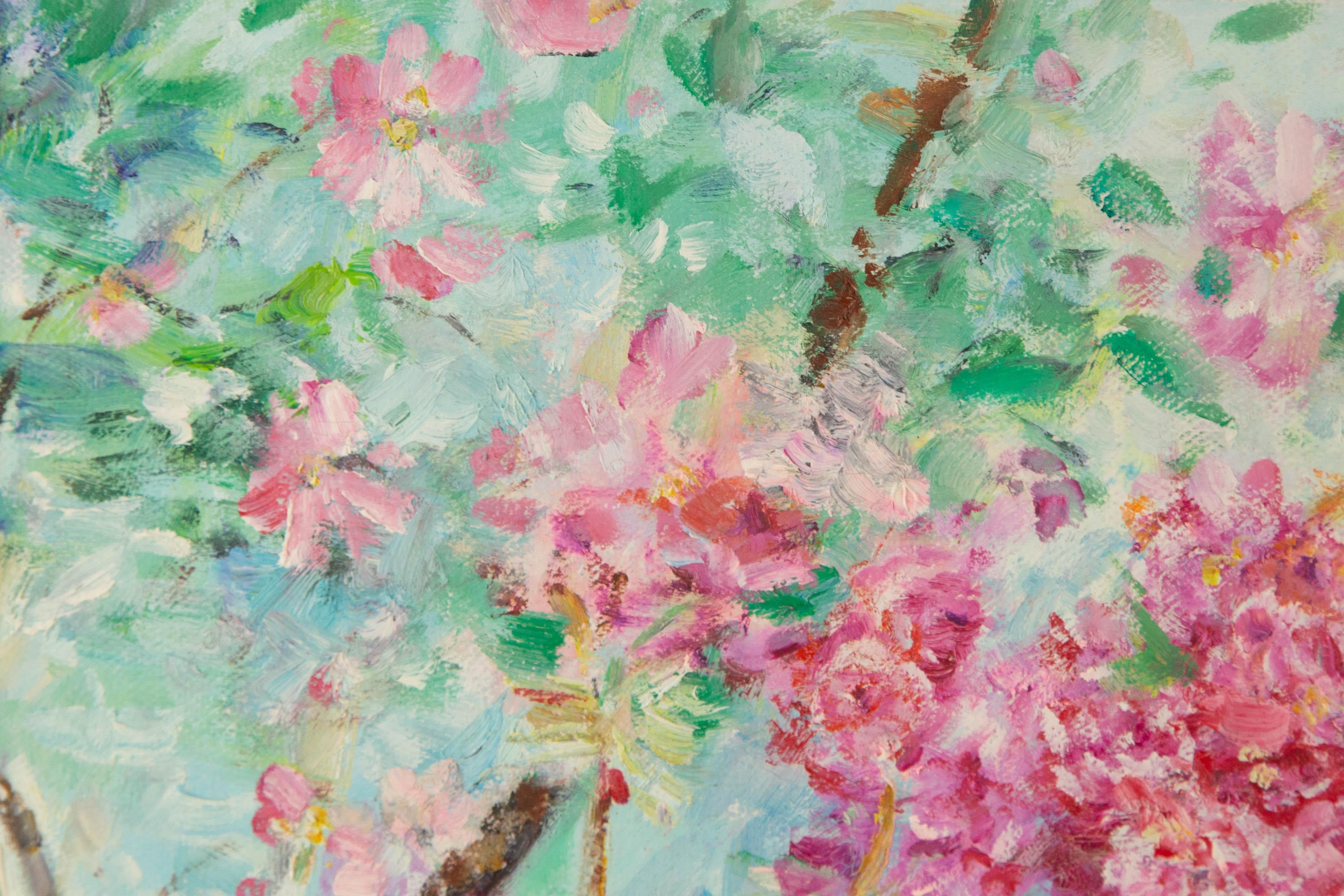 Mingyan Li Floral Original Öl auf Leinwand 