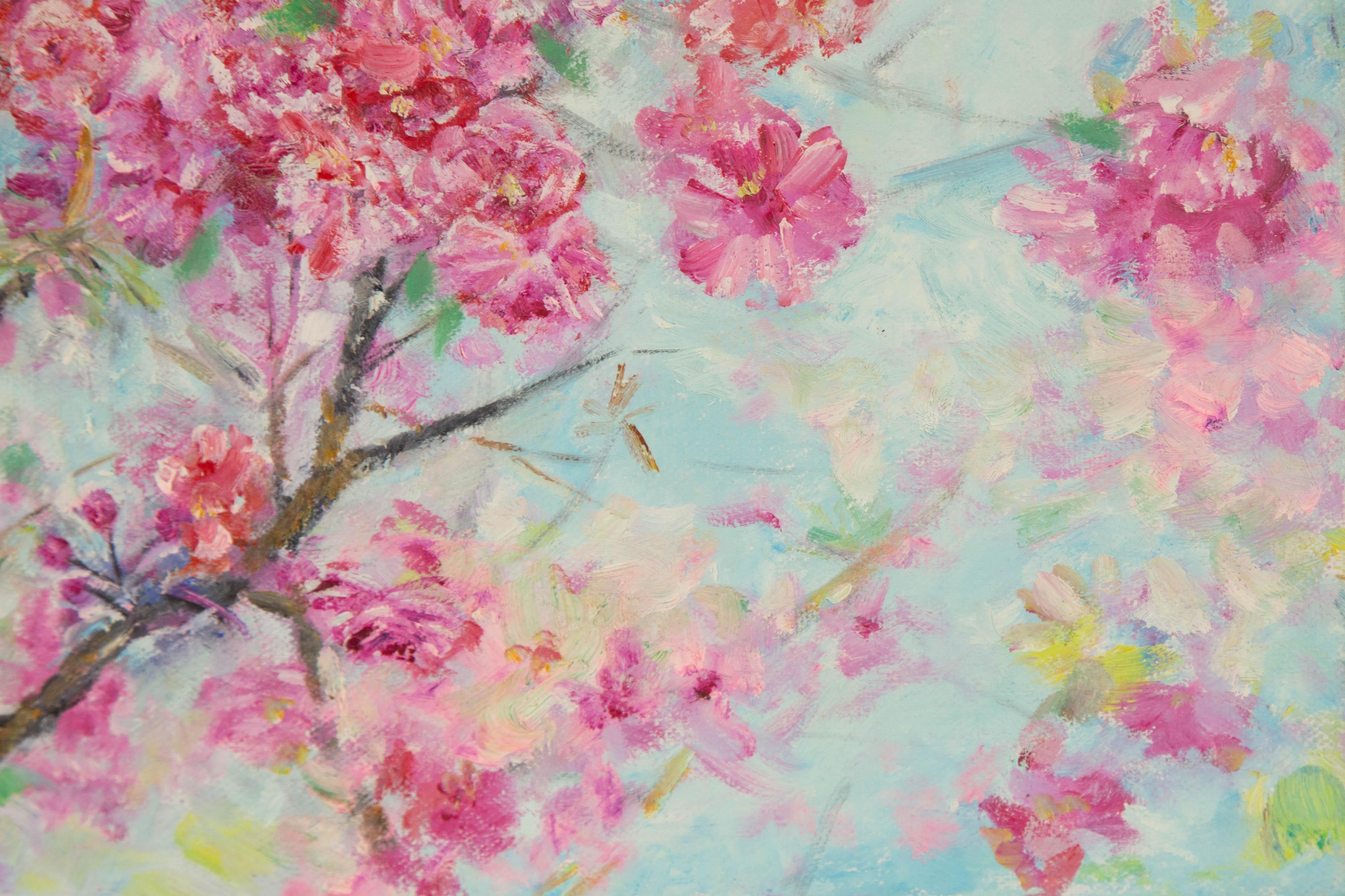 Mingyan Li Floral Original Öl auf Leinwand 