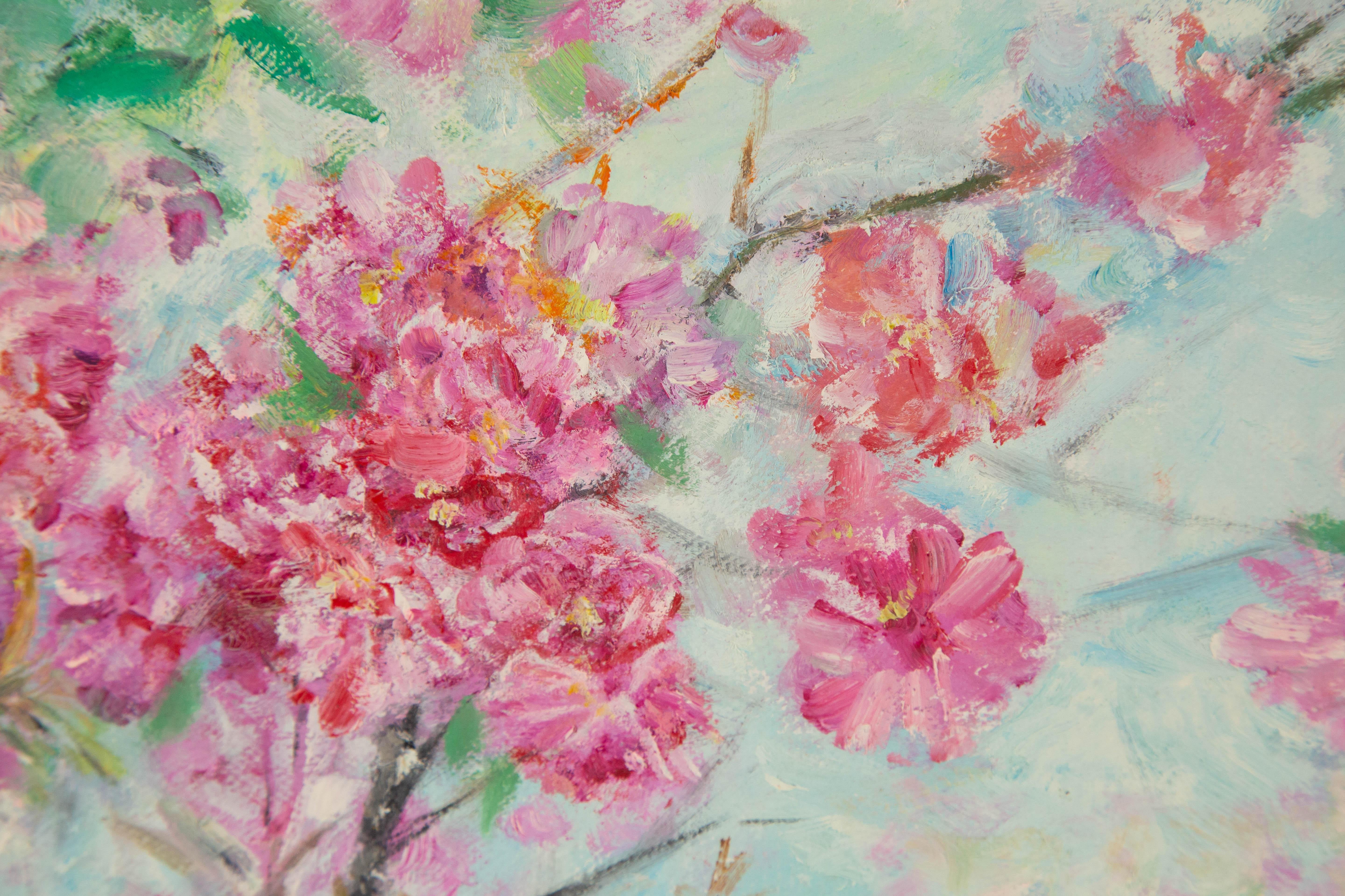 Mingyan Li Floral Original Öl auf Leinwand 