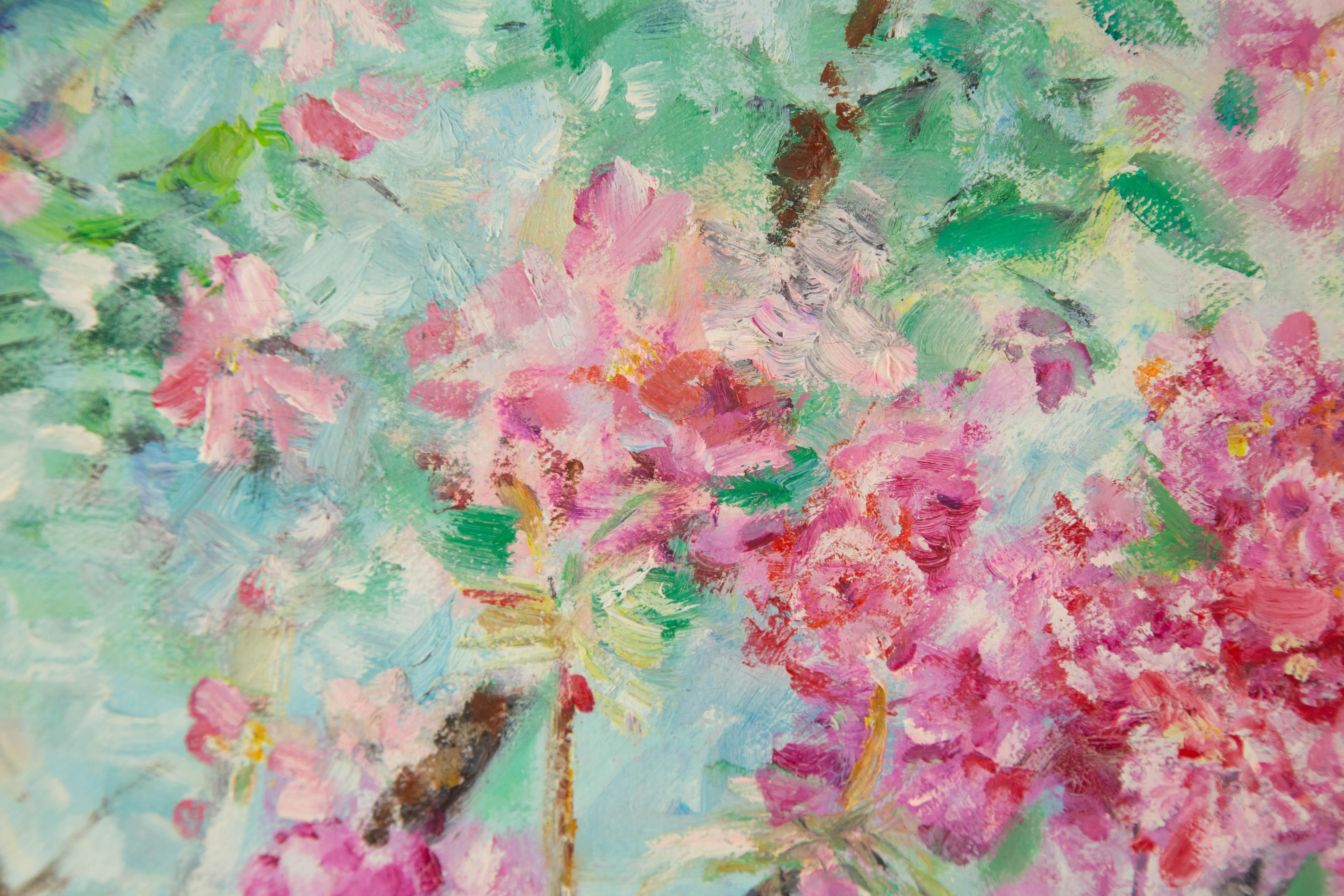 Mingyan Li Floral Original Öl auf Leinwand 