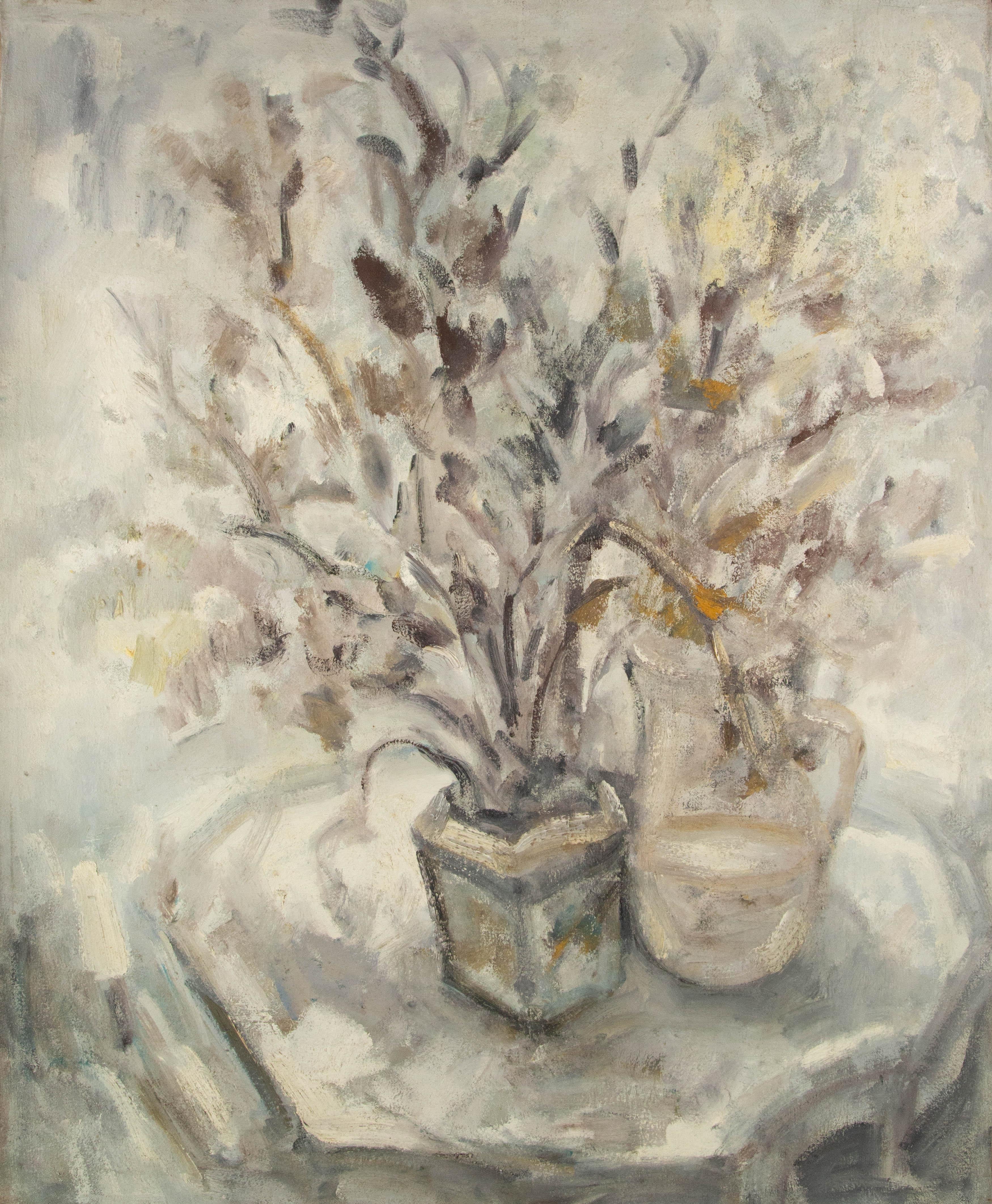 Still-Life Painting de Mingyan Li - MingYan Li Óleo sobre lienzo original impresionista "En la mesa auxiliar"