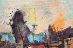 MingYan Li Landscape Original Oil On Canvas "Afterglow" (Paysage original à l'huile sur toile)