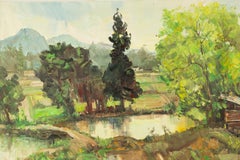 MingYan Li Landscape Original Oil On Canvas "Country Road"