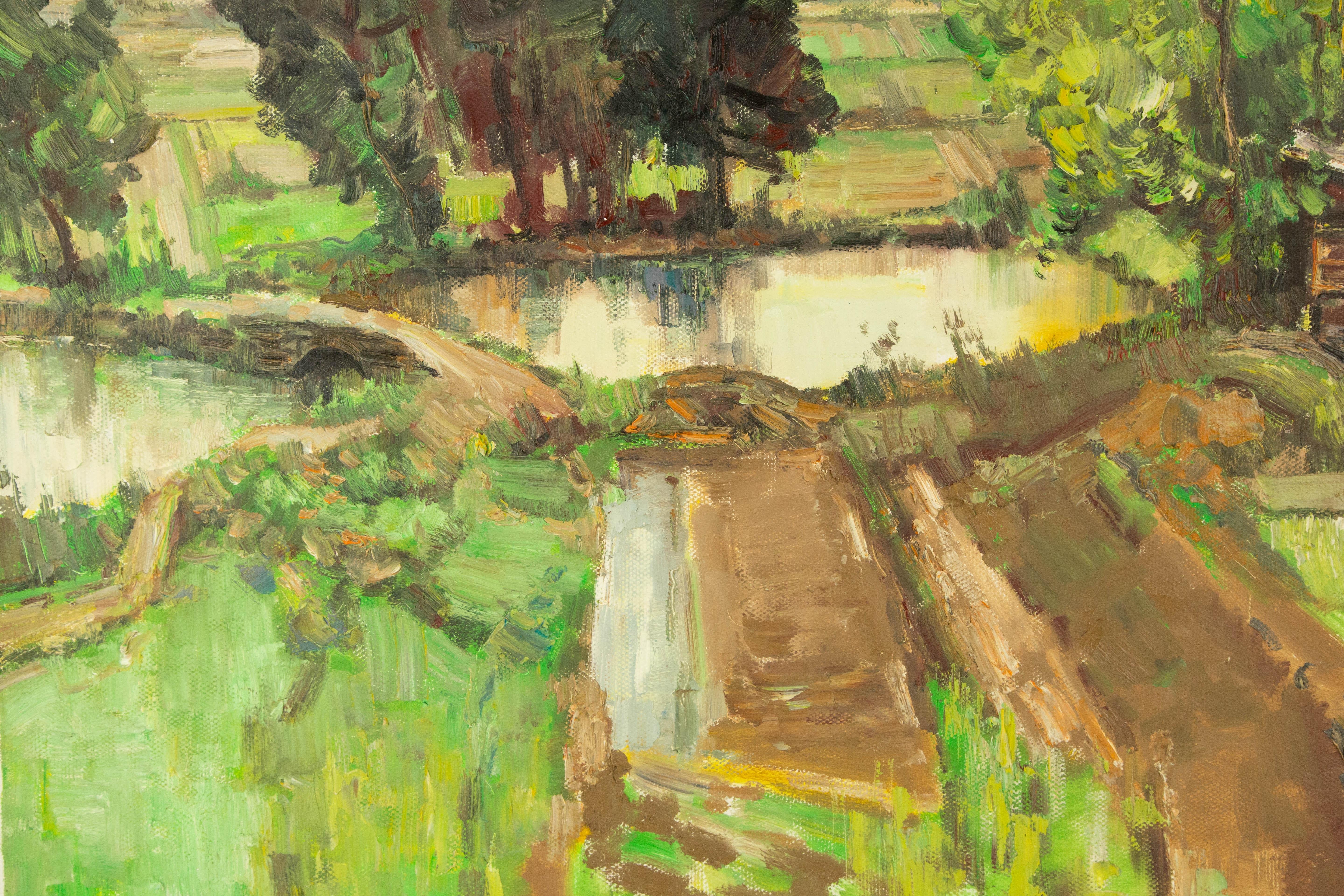 MingYan Li Paesaggio originale Olio su tela 