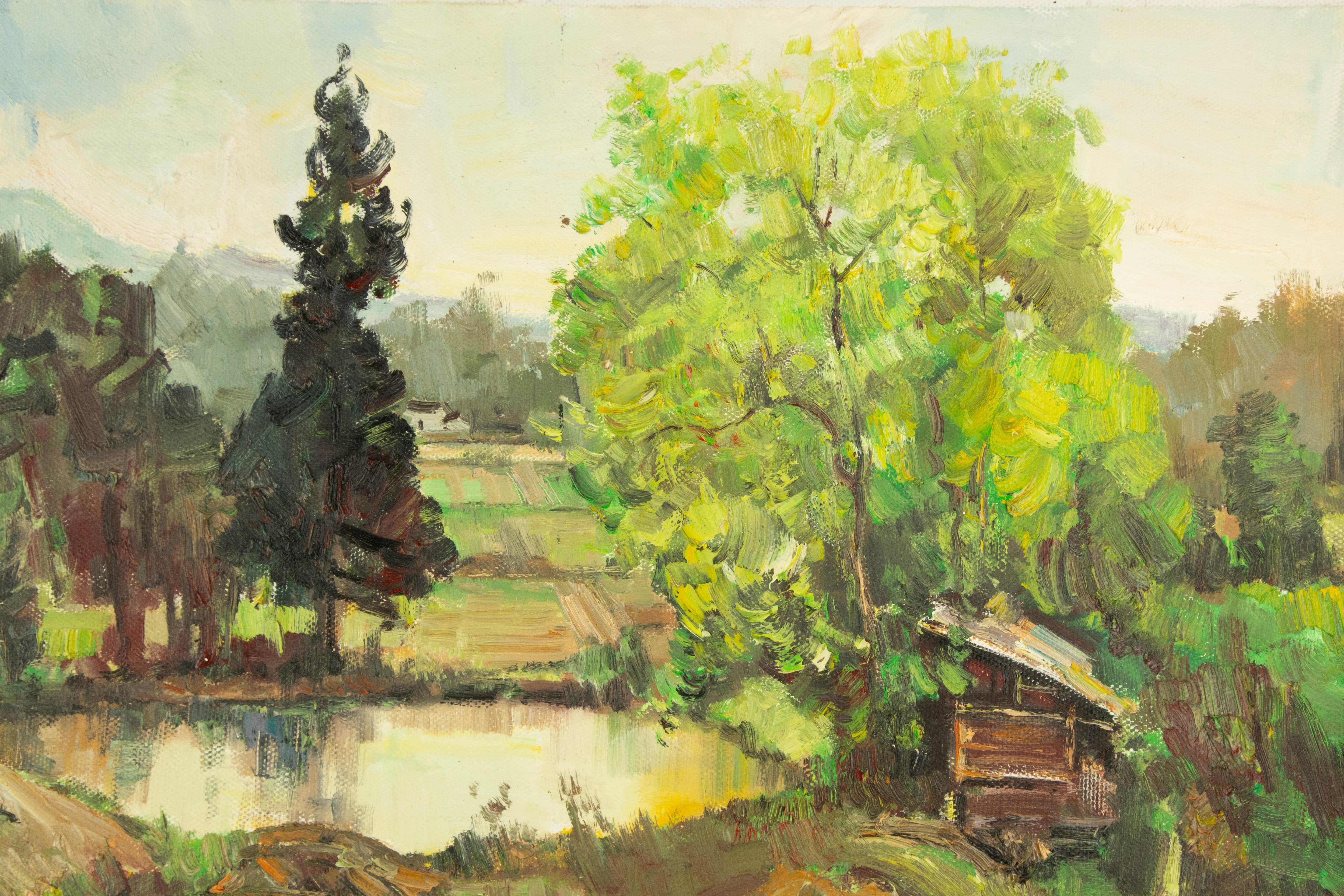MingYan Li Paesaggio originale Olio su tela 