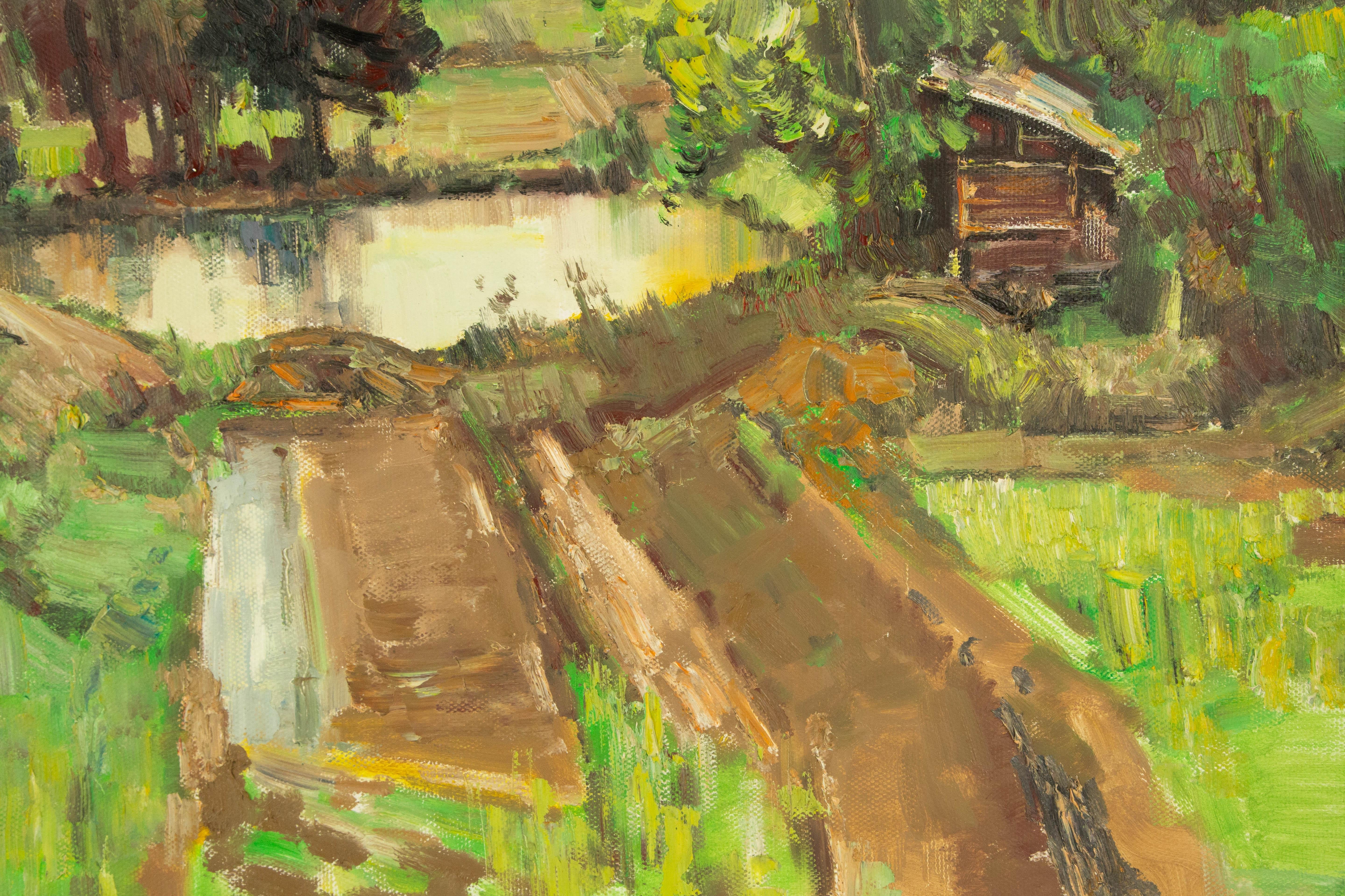  Titolo: Strada di campagna
 Medium: Olio su tela
 Dimensioni: 31 x 38 pollici
 Cornice: Possibilità di incorniciatura!
 Condizioni: Il dipinto appare in ottime condizioni.
 Nota: questo quadro non è teso
 Anno: 2012
 Artista: MingYan Li
 Firma: