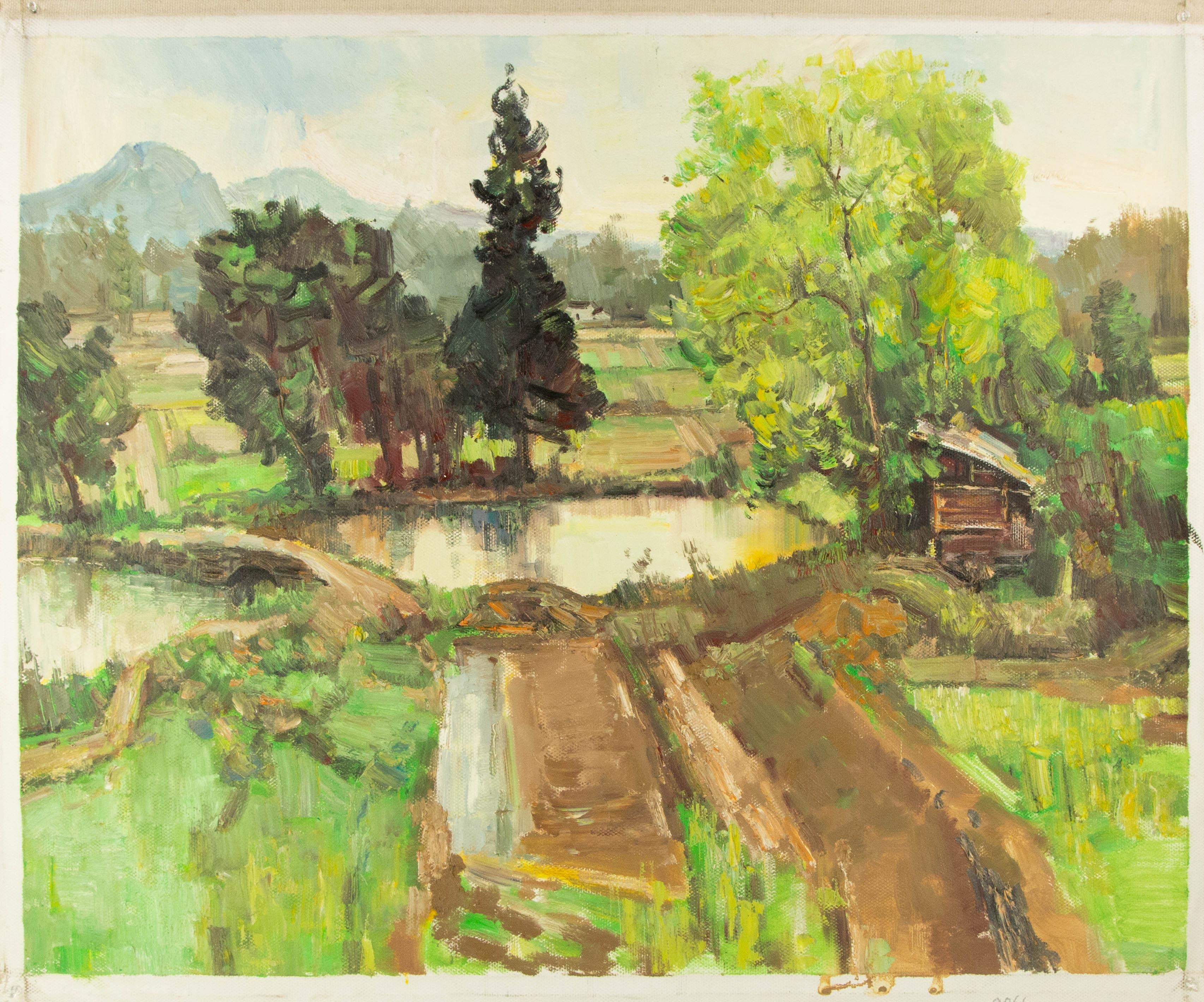MingYan Li Paesaggio originale Olio su tela 