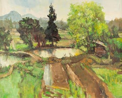 MingYan Li Landscape Original Oil On Canvas "Country Road"