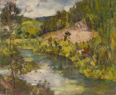 Mingyan Li Paisaje Original Óleo Sobre Lienzo "Arroyo"