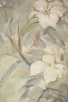 Mingyan Li Nature morte originale, peinture à l'huile "White Blooming".