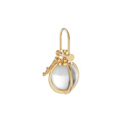Mini collier amulette en or 18k avec orbe en cristal de roche