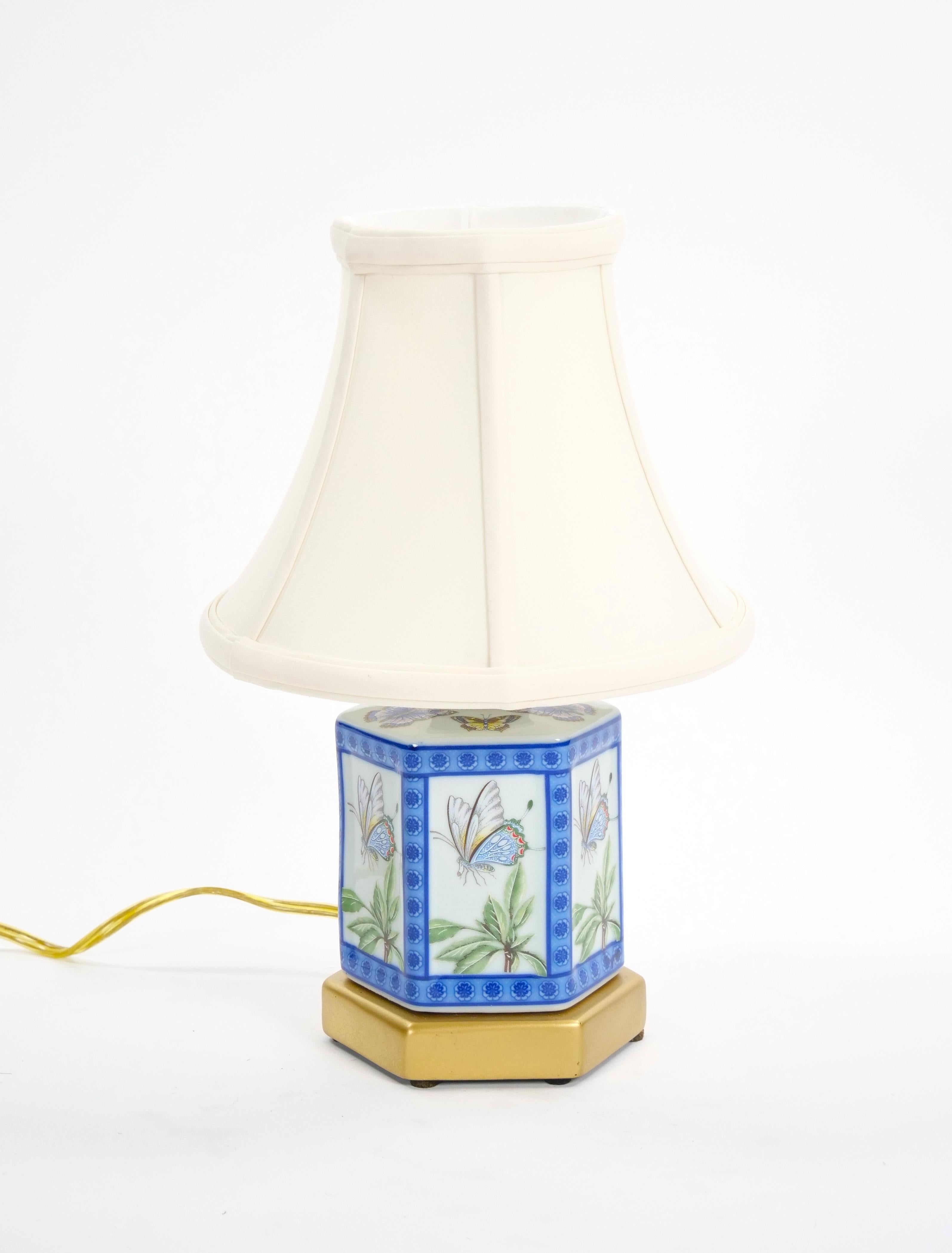 Mini 20e siècle avec base en bois doré bleu et vert Bon état - En vente à Tarry Town, NY