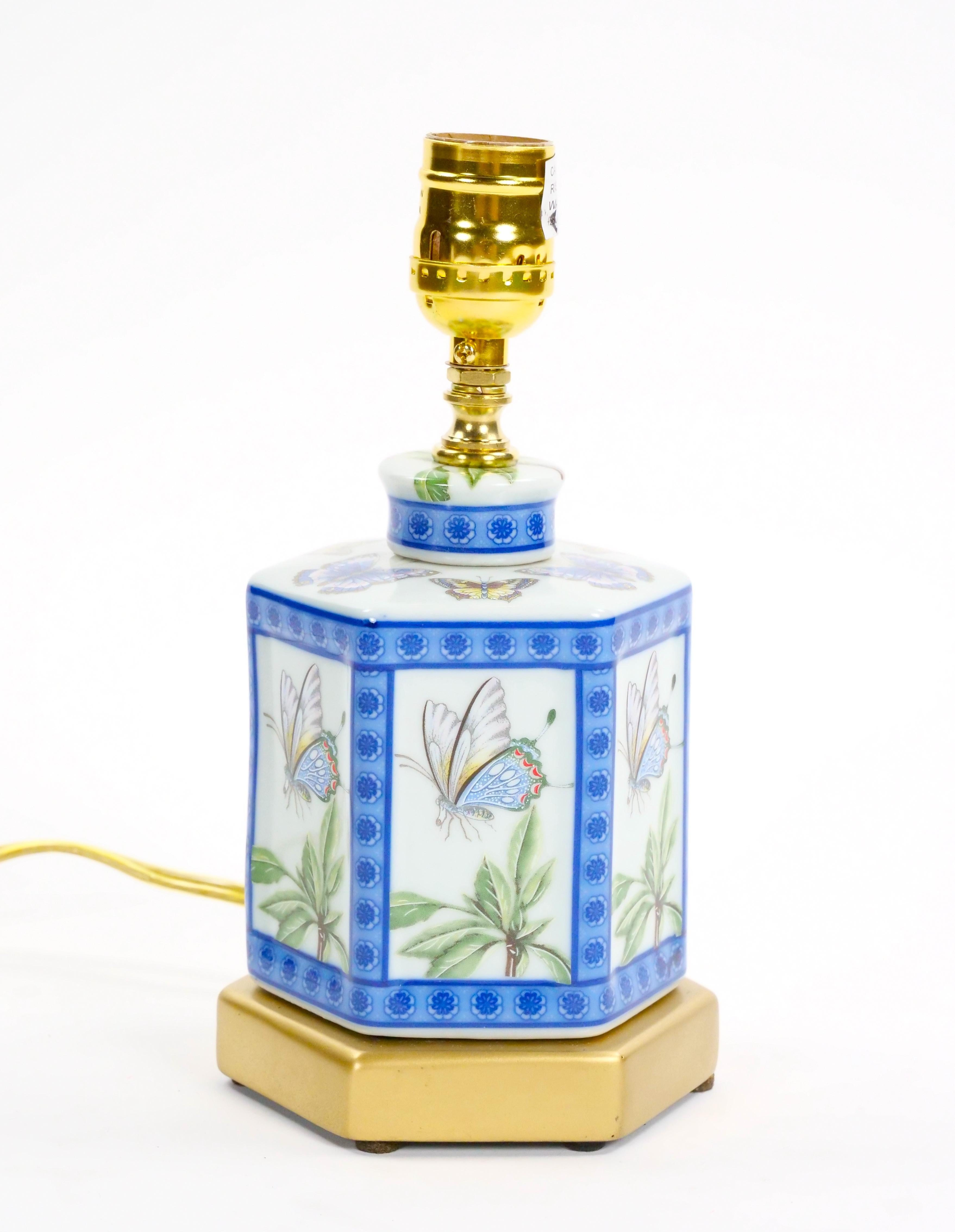 Mini 20e siècle avec base en bois doré bleu et vert en vente 1