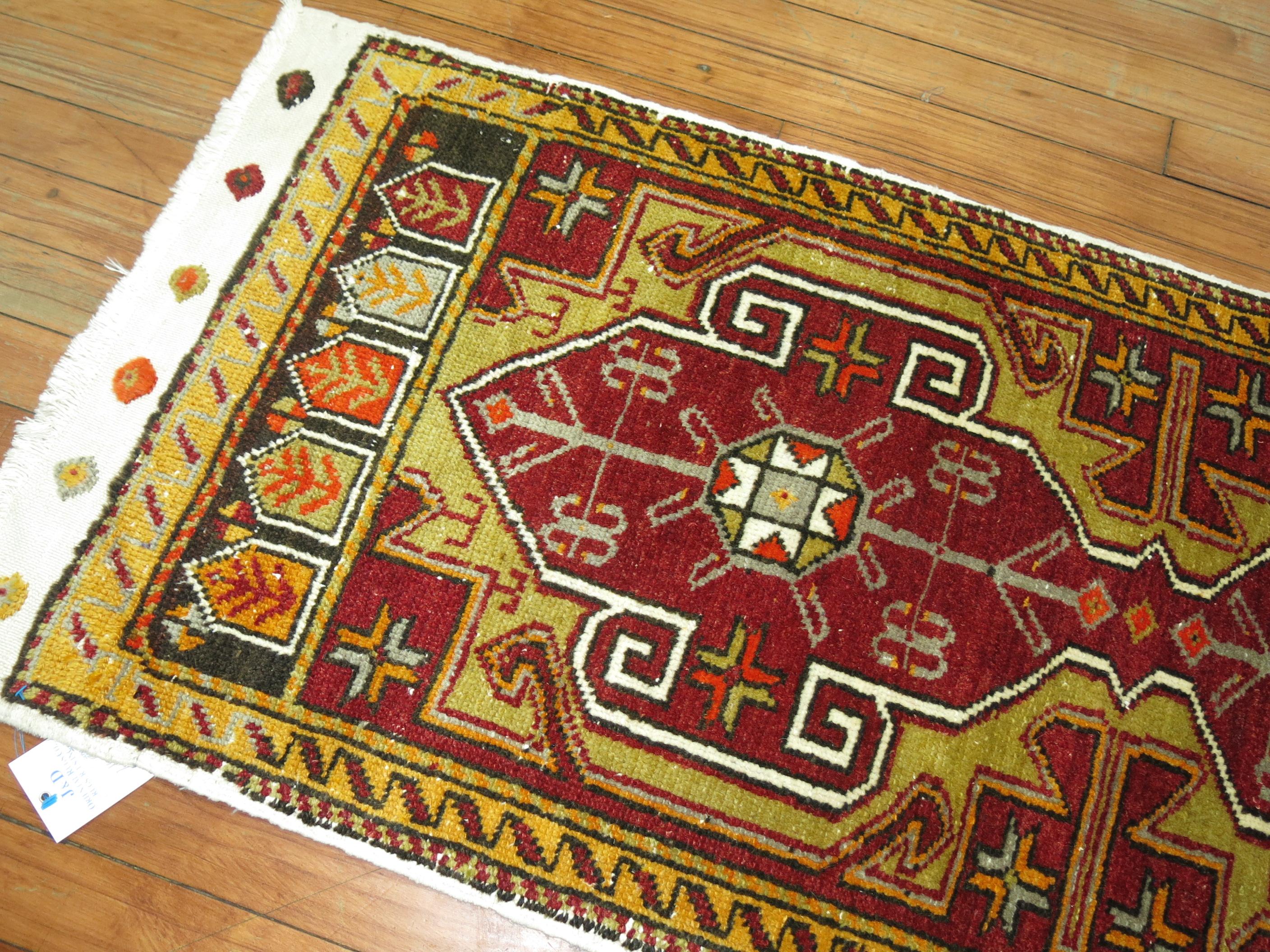 Agra Mini Antique Turkish Small Runner For Sale