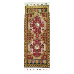 Mini tapis de couloir turc ancien