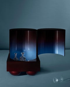 Mini Bar Set No.5 in Plywood with a Gradient Car Paint Gloss