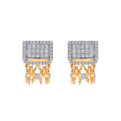 Orecchini a cerchio mini basket con diamanti