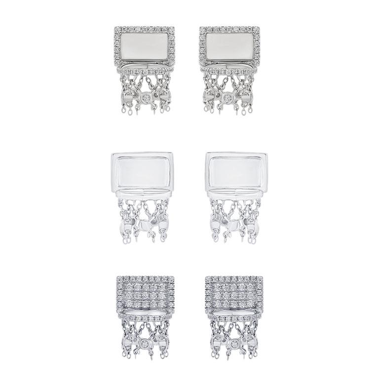 Mini Basketball Hoop Earrings Full Diamonds In New Condition For Sale In Dubai, AE