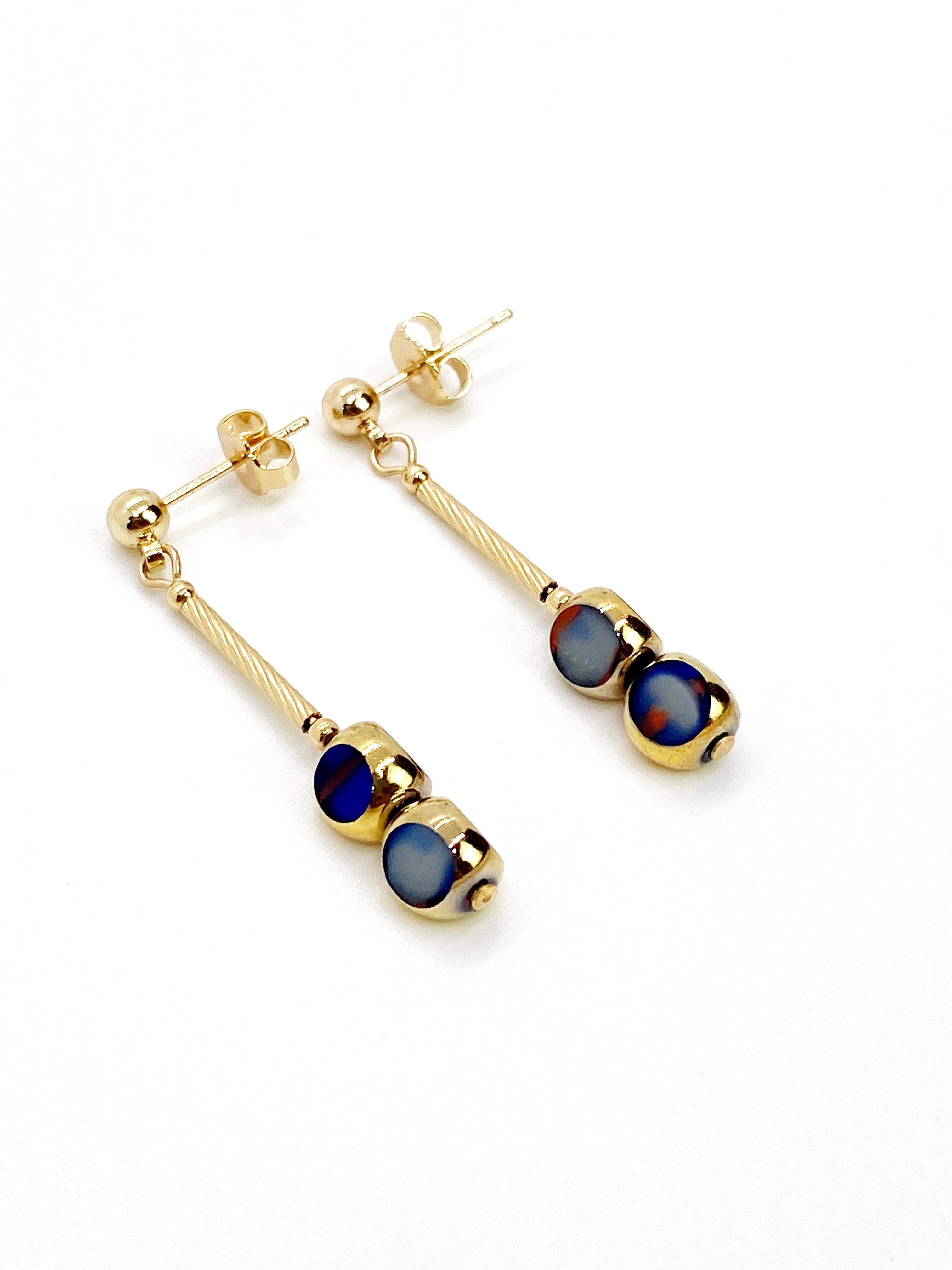 blue glass earrings