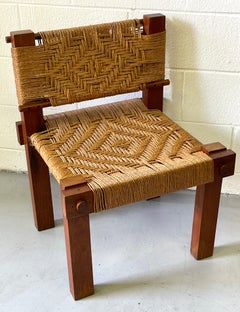 Mini Boga per Taaru, sedia occasionale in teak e corda intrecciata