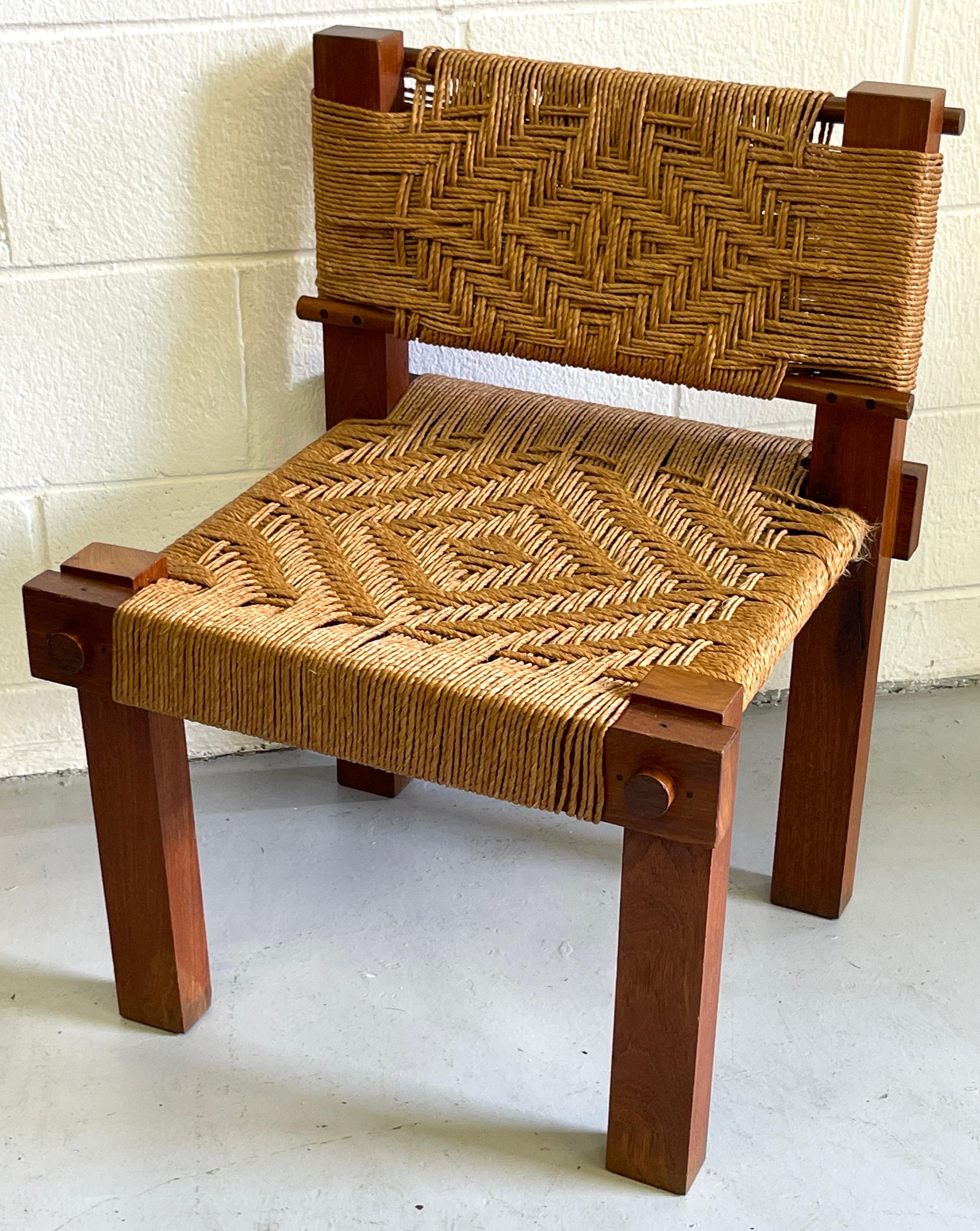 woven teak chair