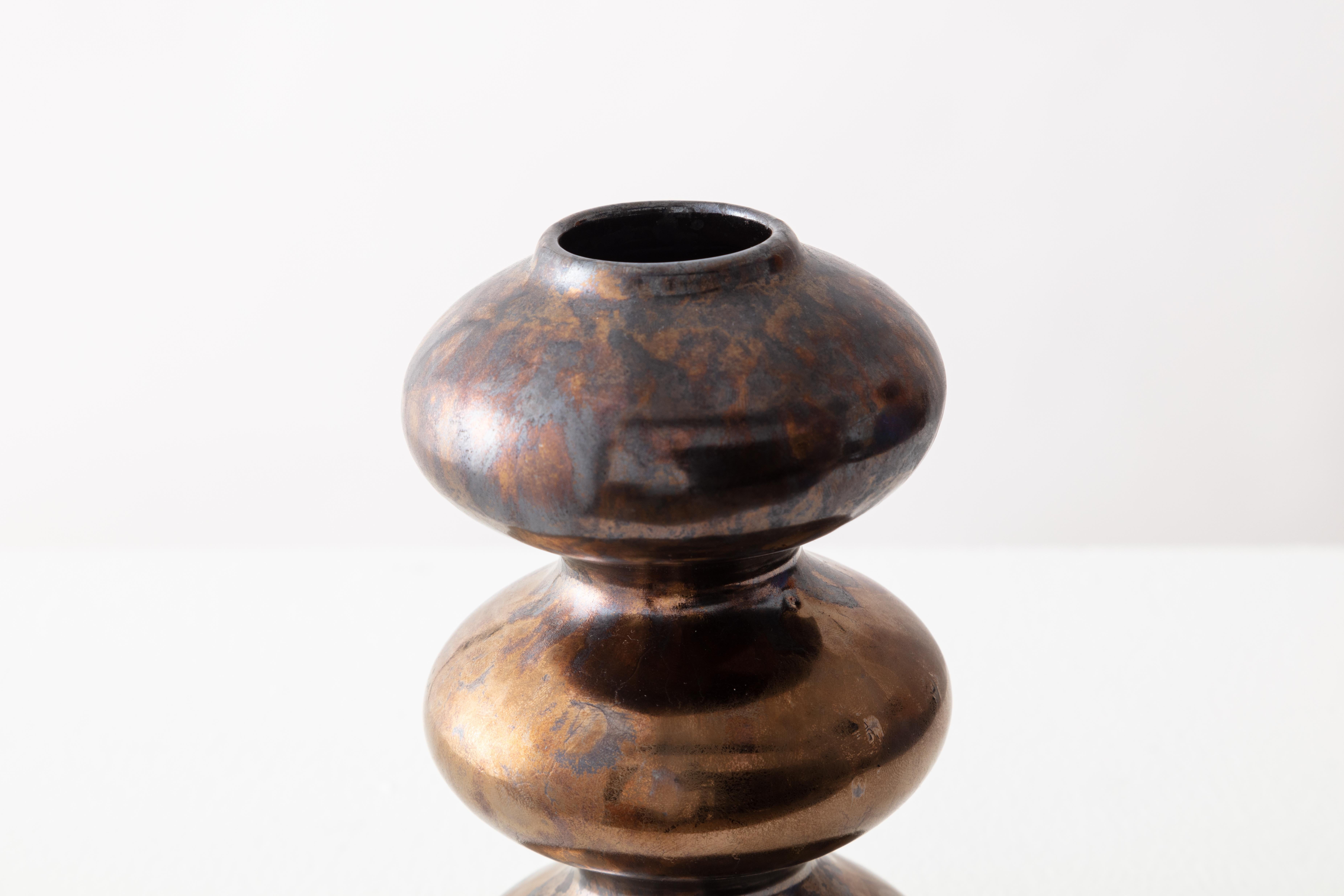 Post-Modern Mini Bronze Wave Form Vase by Forma Rosa Studio For Sale