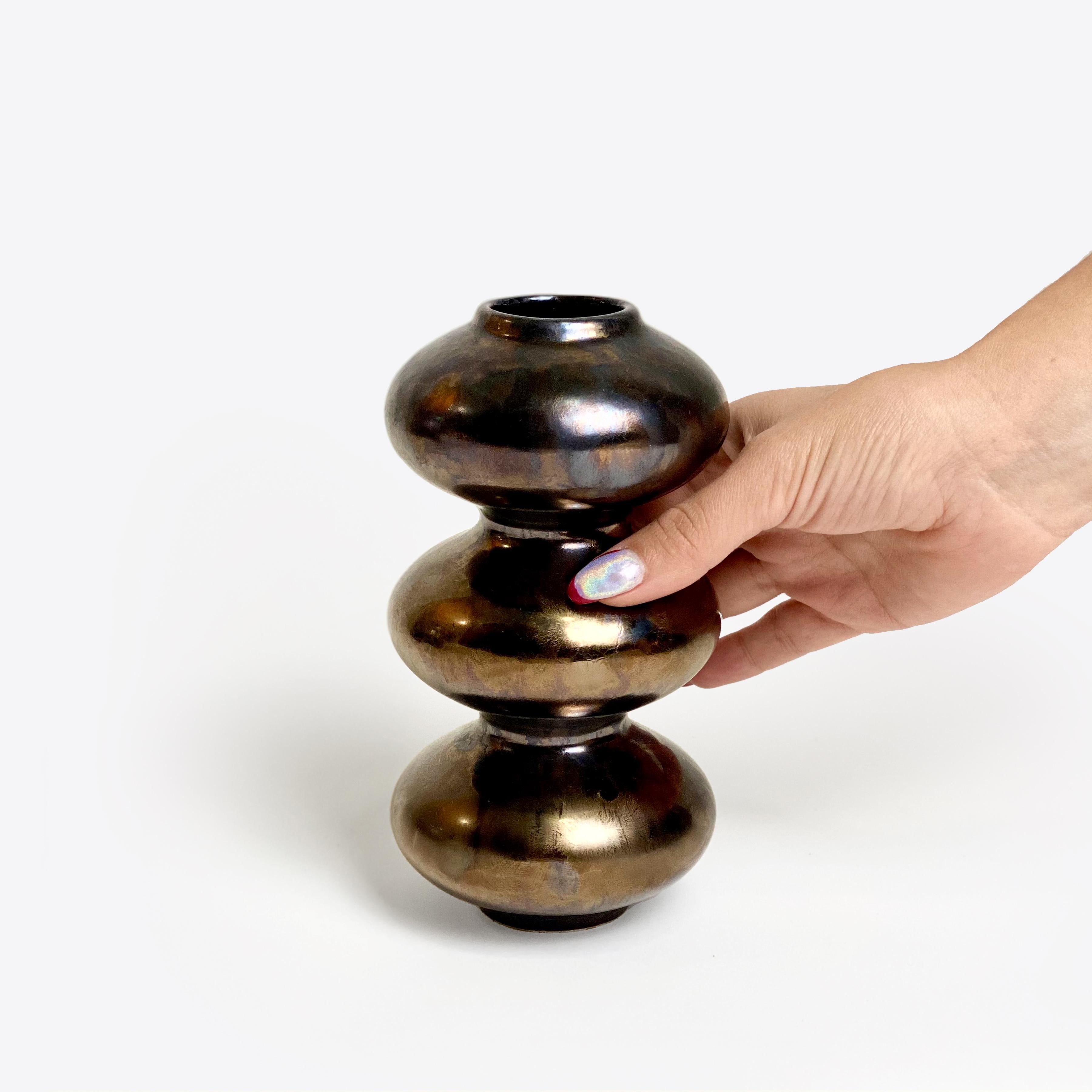American Mini Bronze Wave Form Vase by Forma Rosa Studio For Sale