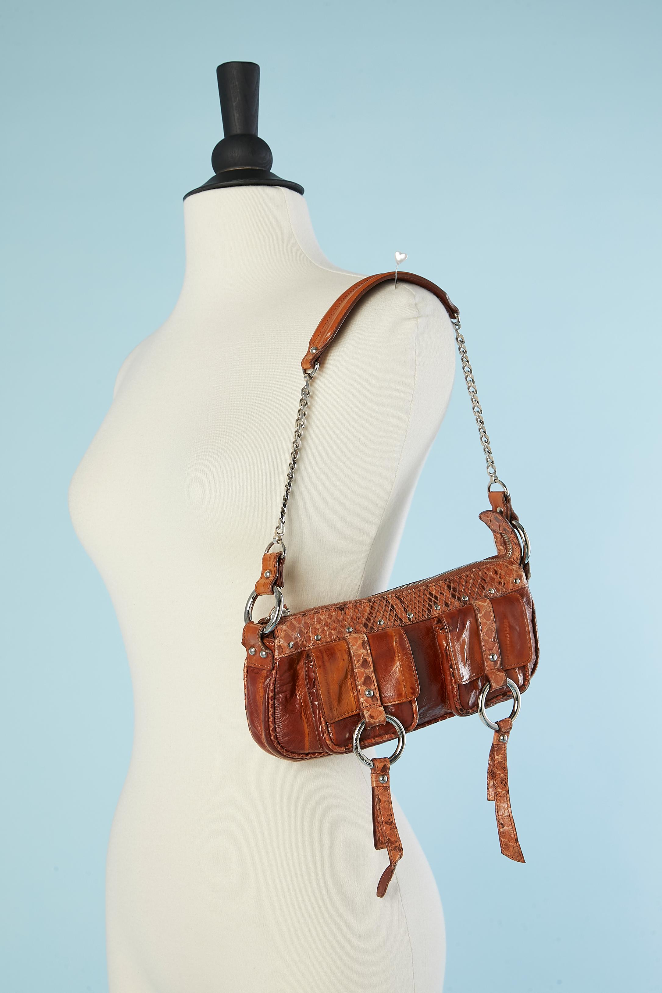 Mini brown leather bag with pocket on the front Dolce & Gabbana For Sale 1