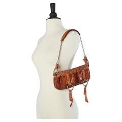 Mini brown leather bag with pocket on the front Dolce & Gabbana