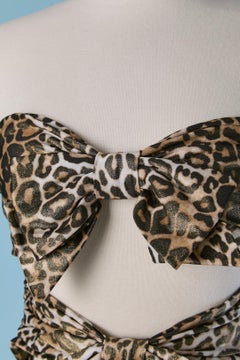 Mini bustier dress in printed jersey with bow ALEXANDRE VAUTHIER